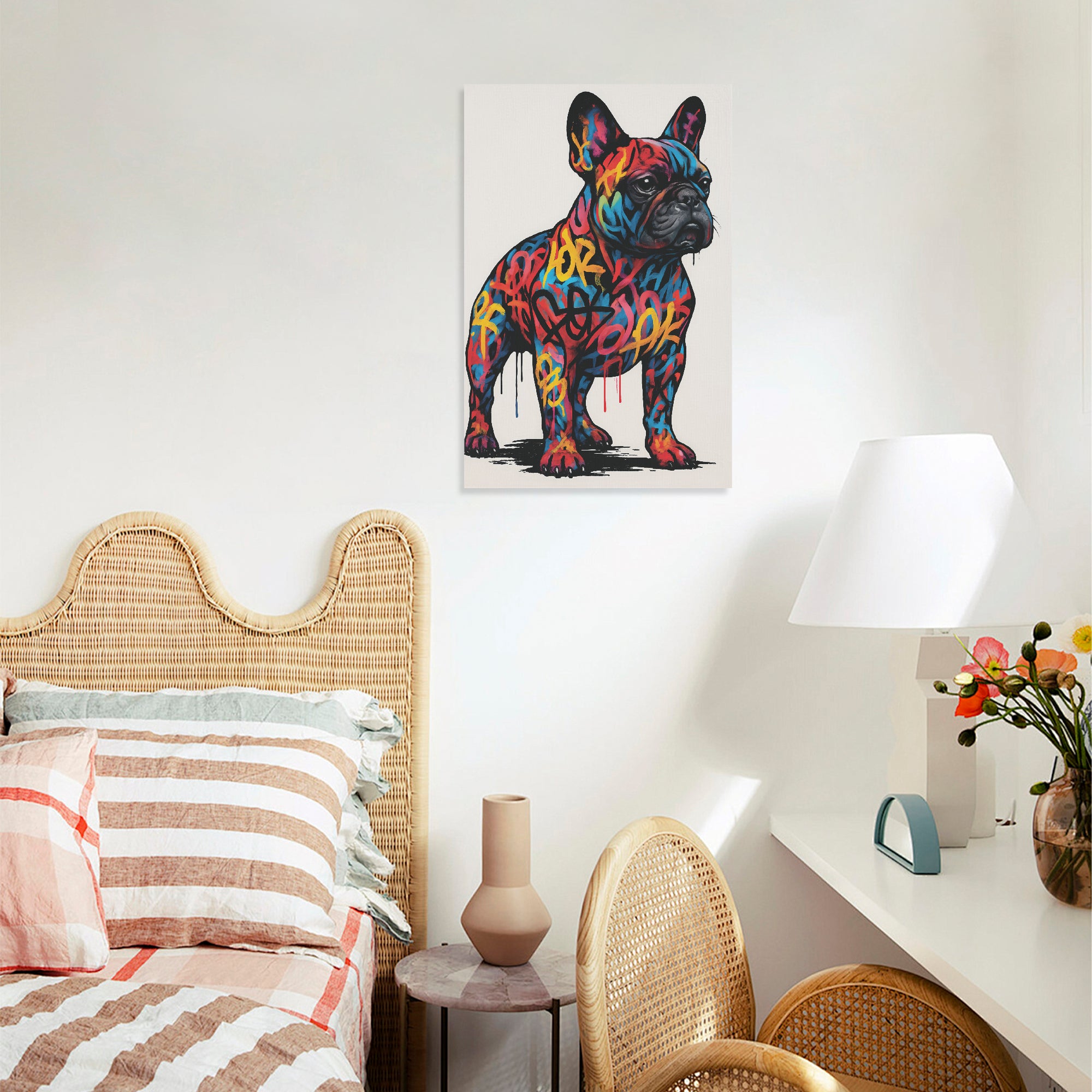 Bandit - Vertical Canvas Painting for Frenchie Enthusiasts-fadou