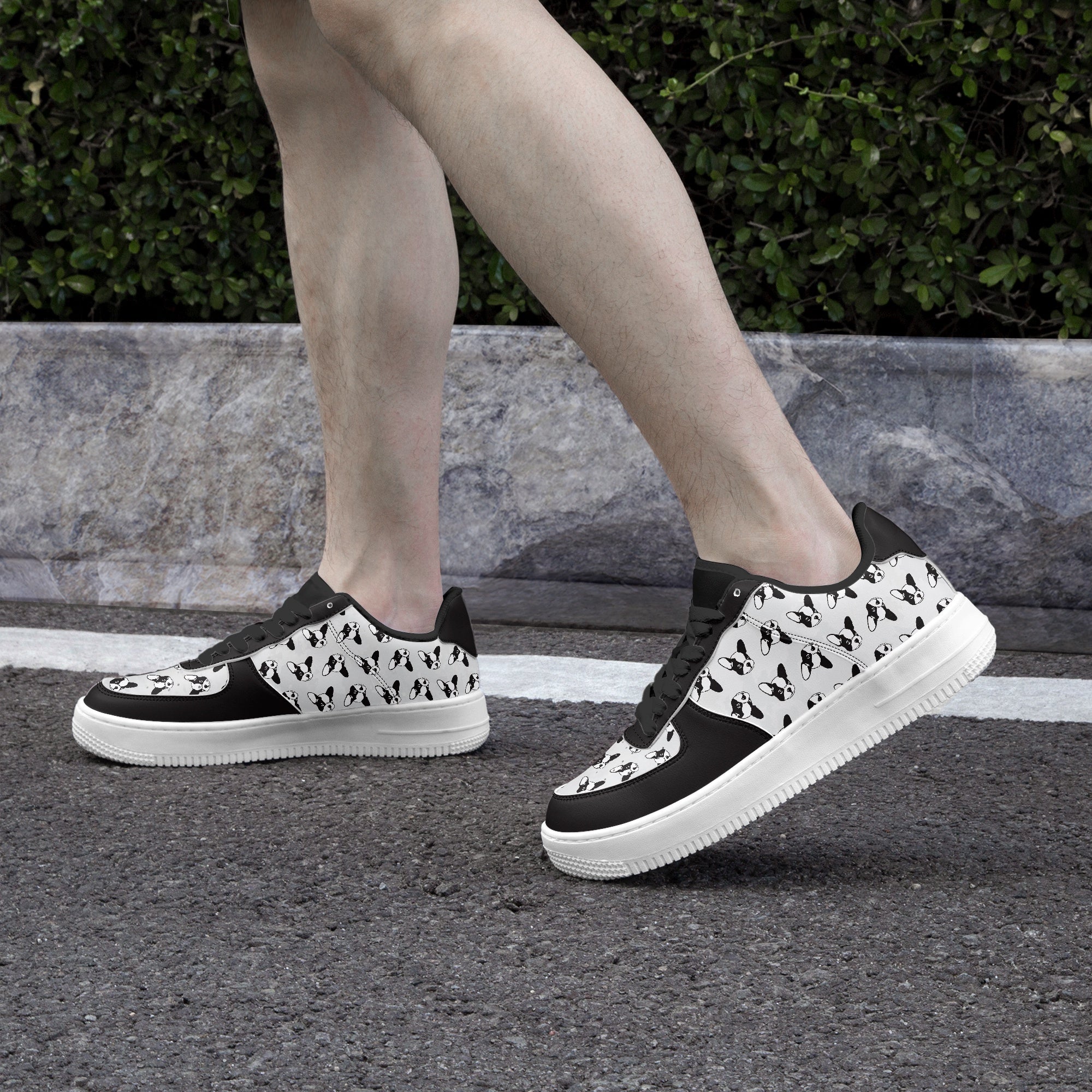 French Bulldog Leather Casual Footwear for Dog Moms & Dads-fadou