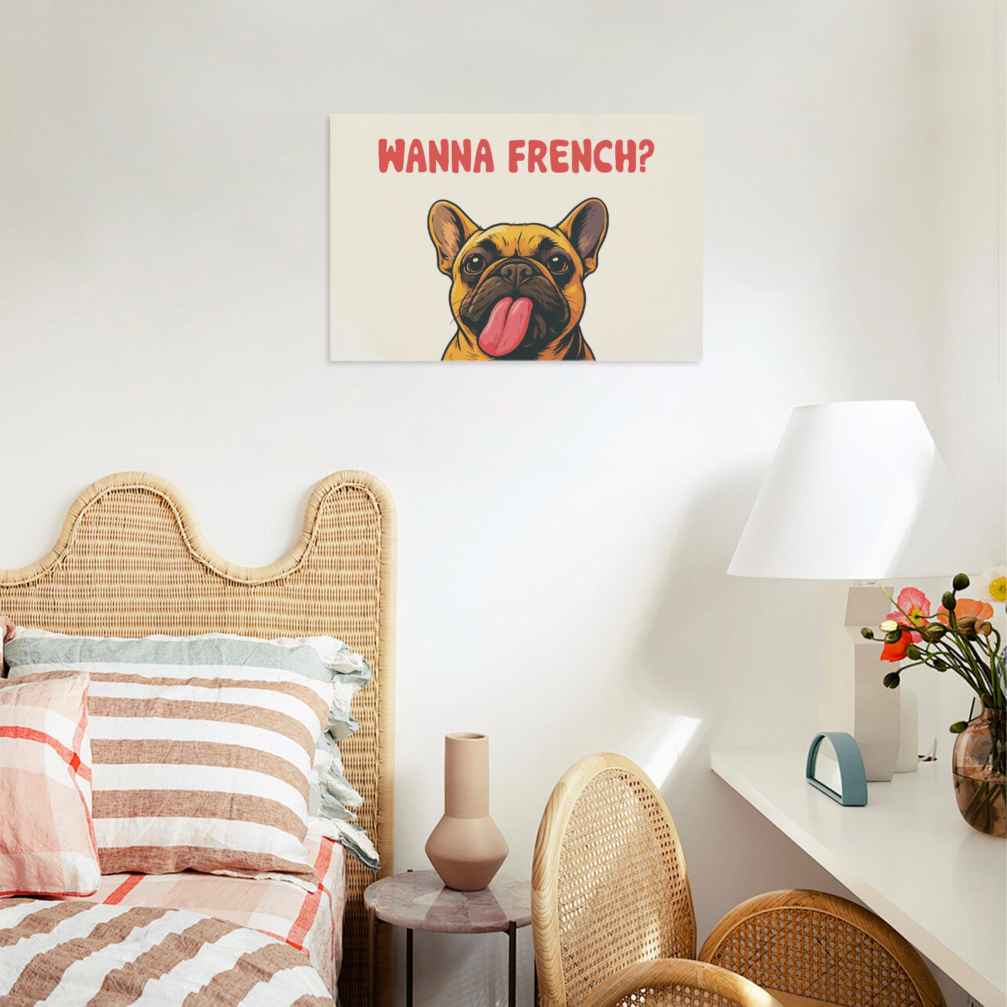 Frenchie Adorable Canvas Wall Art for Frenchie Enthusiasts-fadou