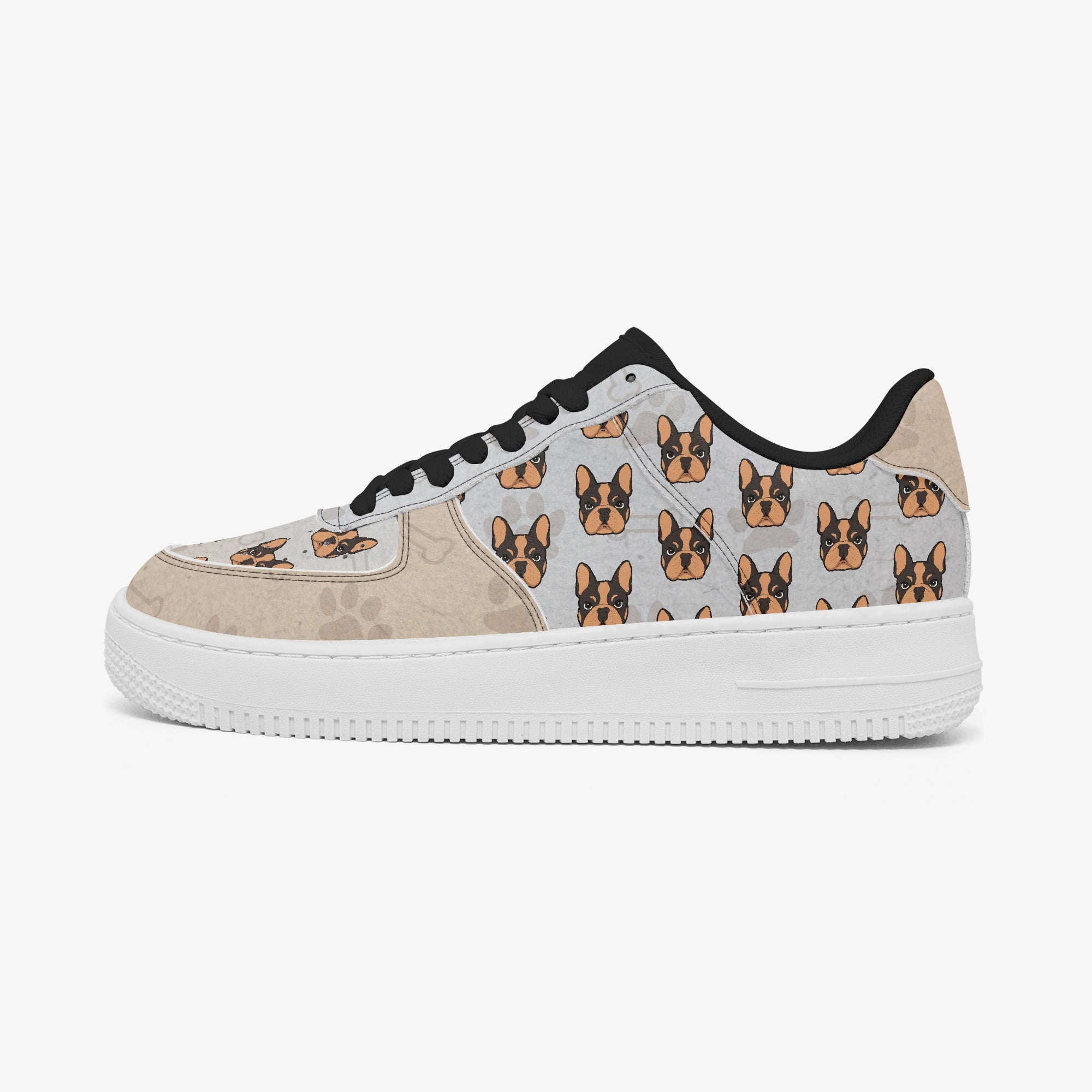 French Bulldog Leather High-Top Shoes for Bulldog Owners-fadou