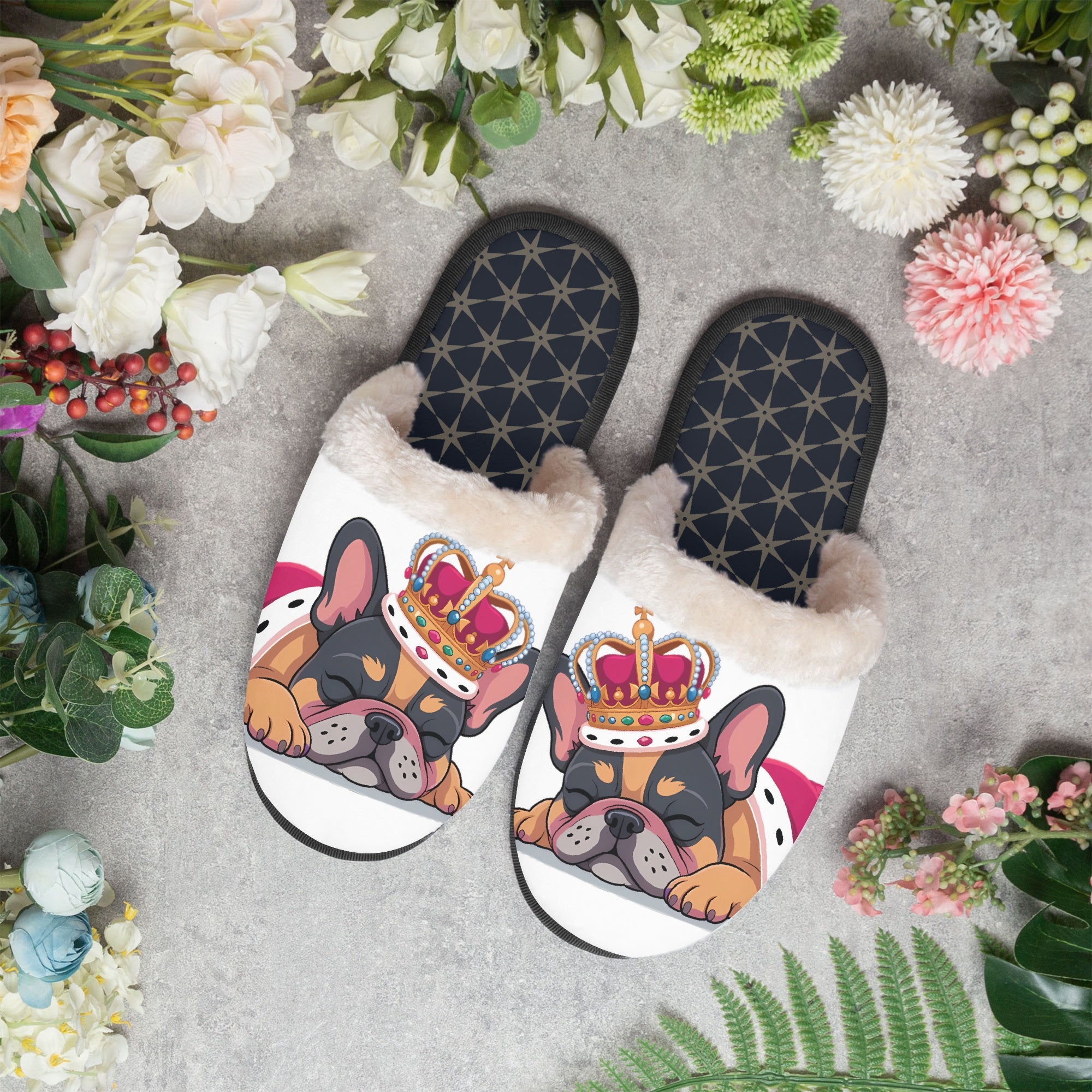 French Bulldog Cozy Soft House Shoes for Dog Moms & Dads-fadou
