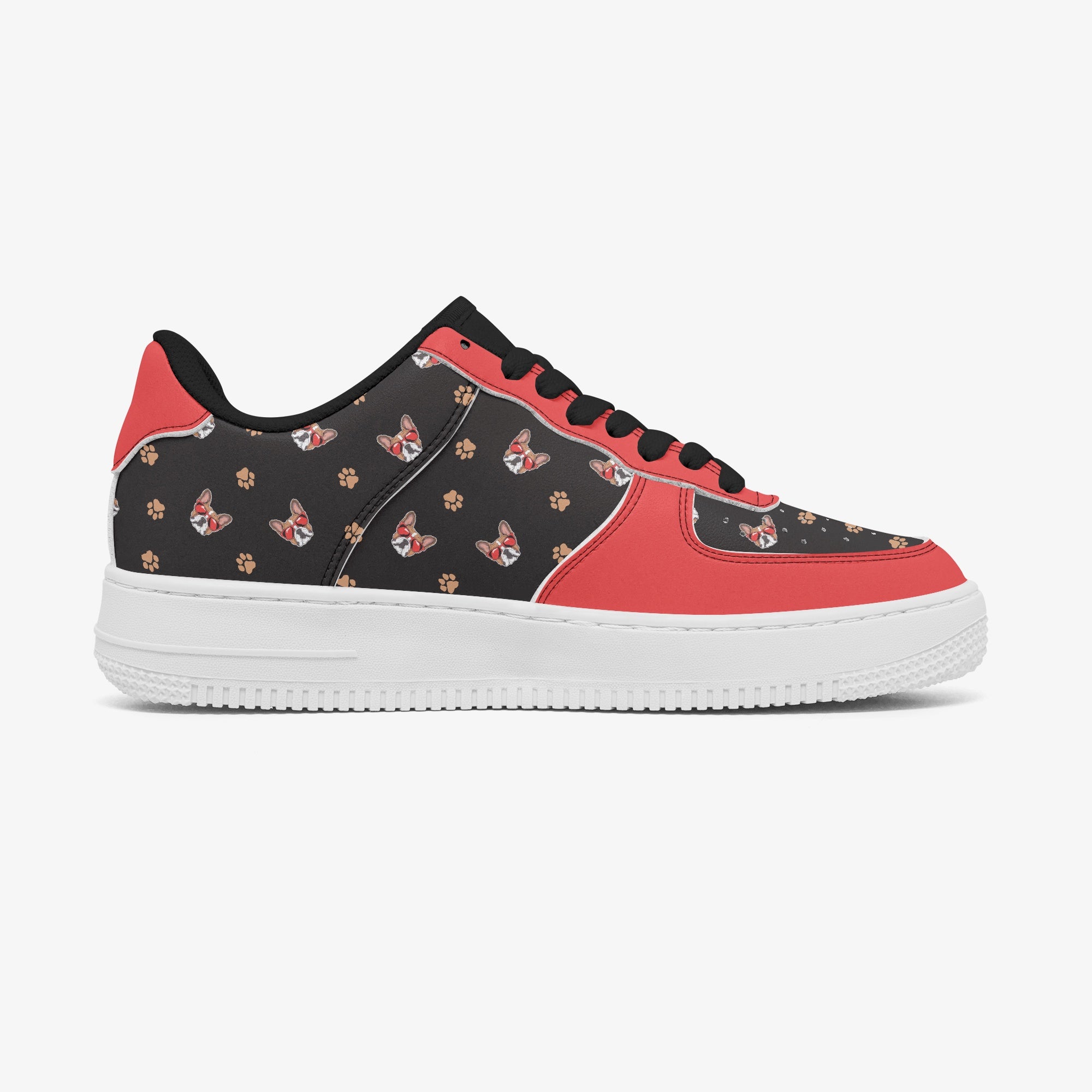 French Bulldog Leather Classic Sneakers for Bulldog Owners-fadou