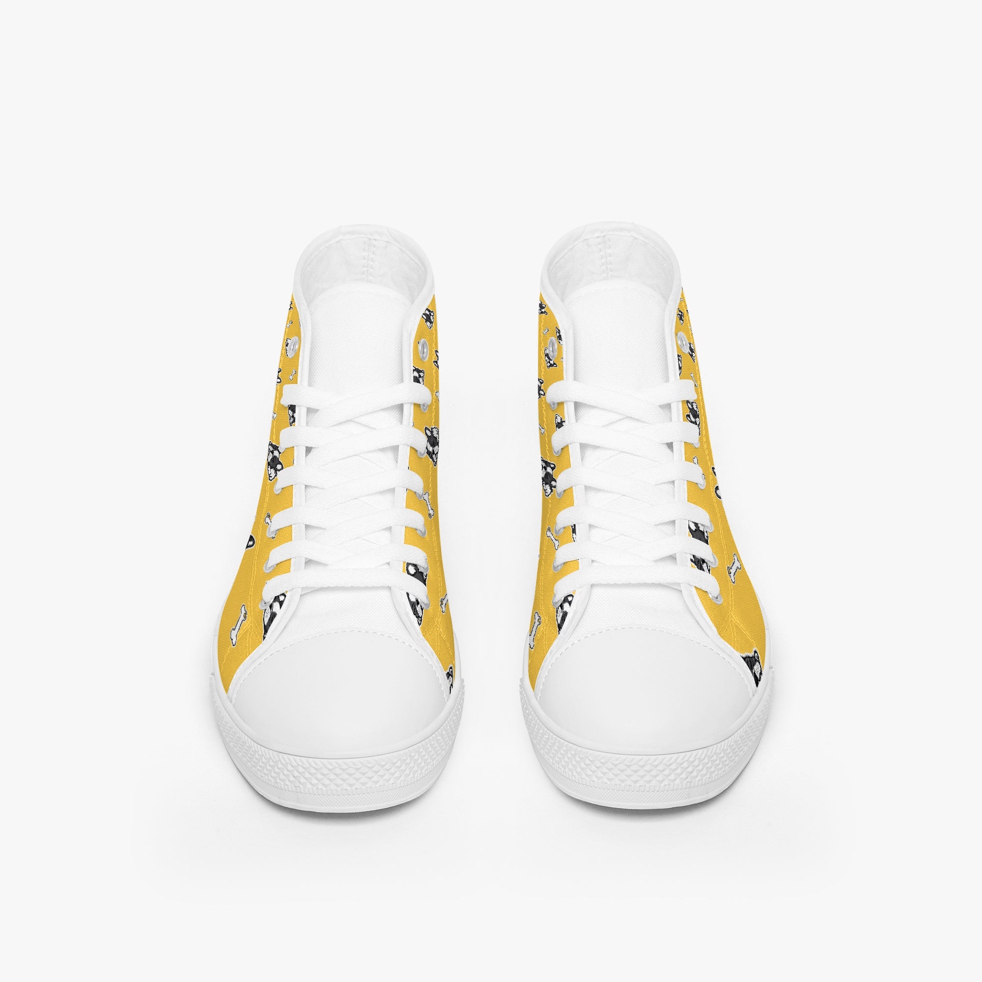 French Bulldog High-Top Canvas Sneakers for Pet Culture-fadou