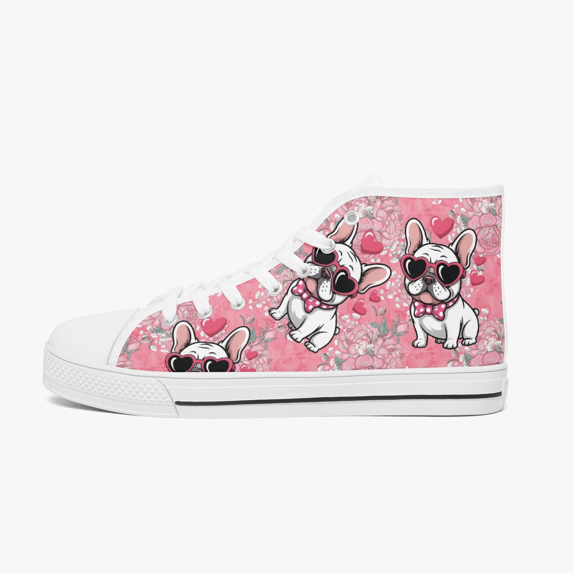 High-Top Classic Casual Footwear for Frenchie Enthusiasts-fadou