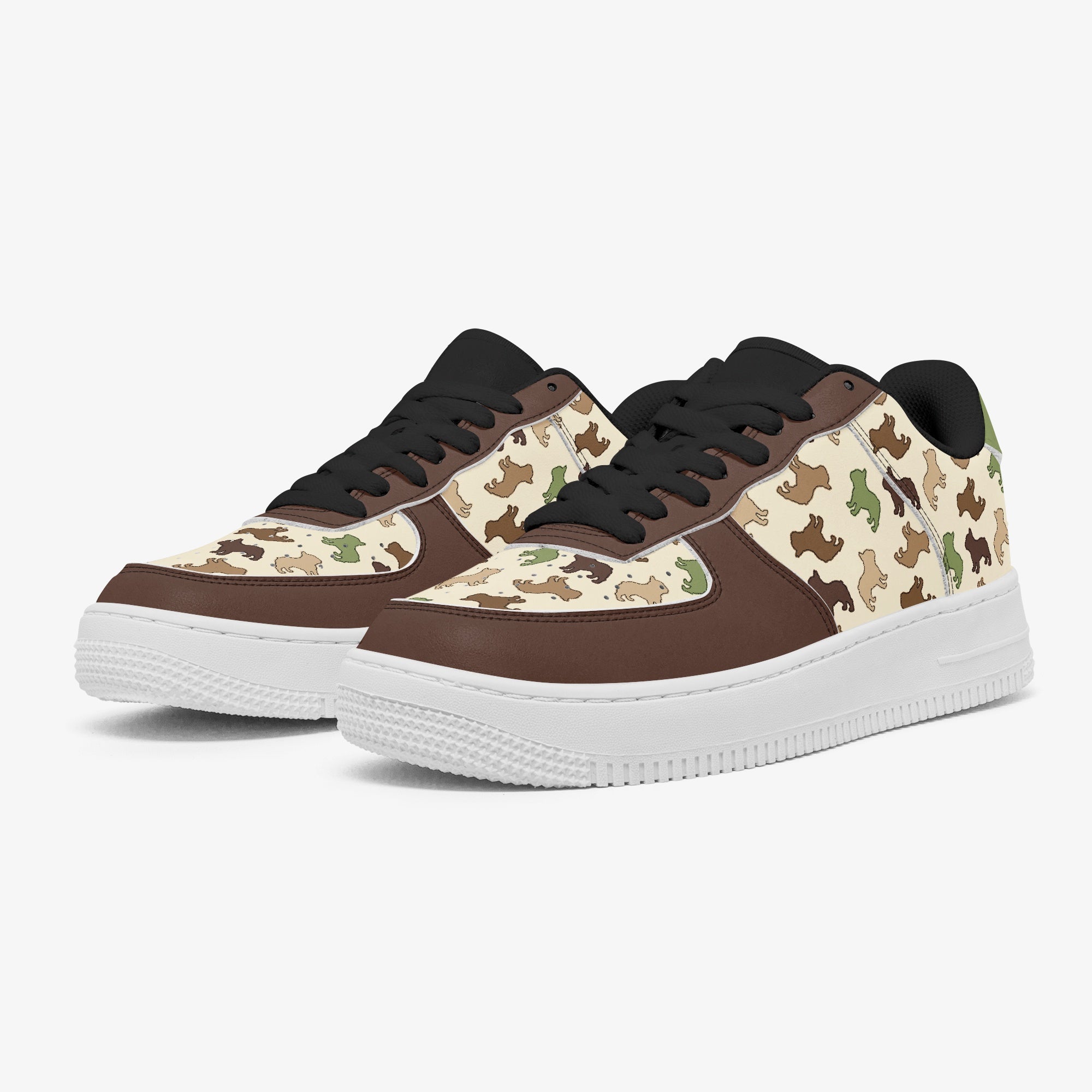 French Bulldog Leather Casual Footwear for Dog Park Days-fadou