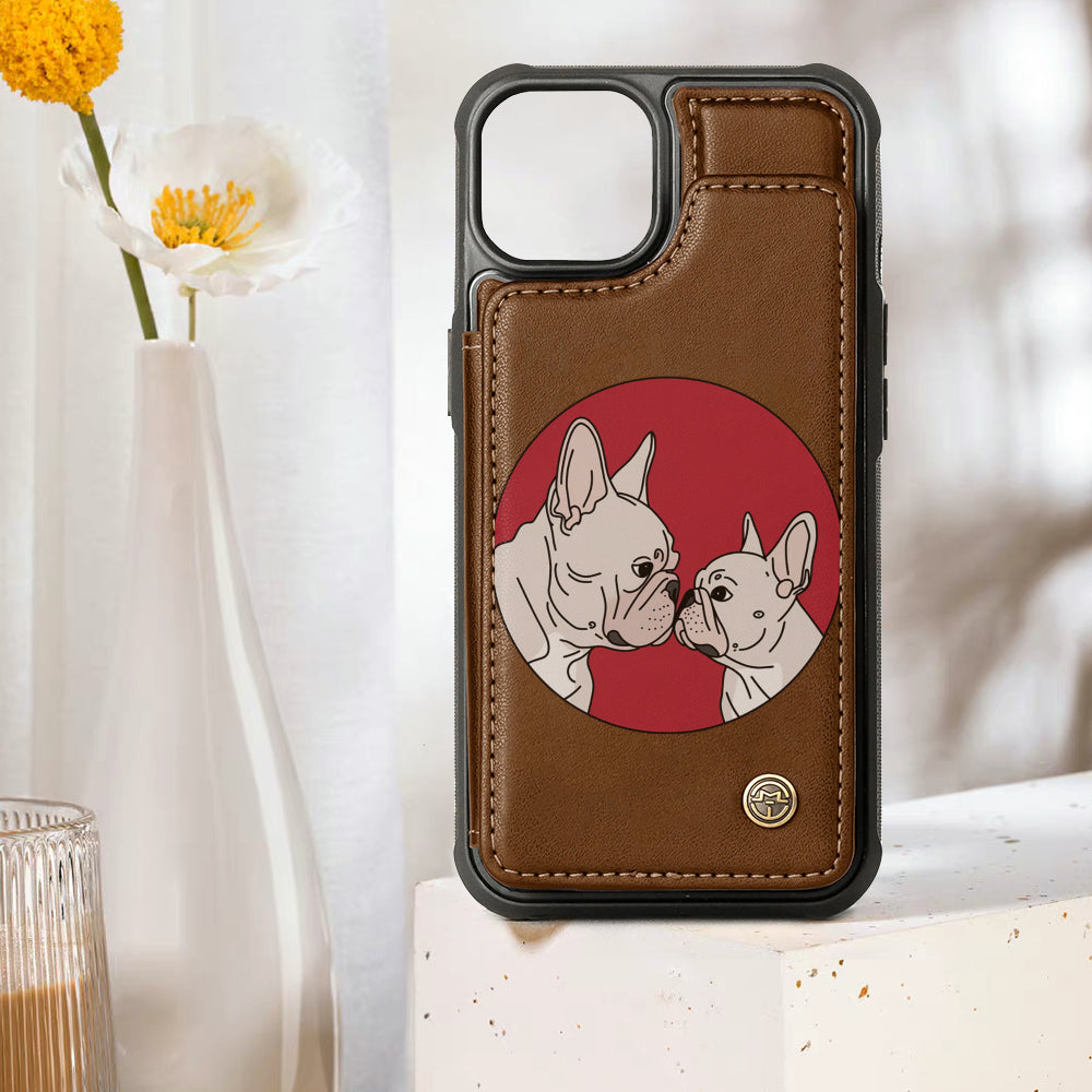 Gunther Leather Leather Wallet for Frenchie Enthusiasts-fadou
