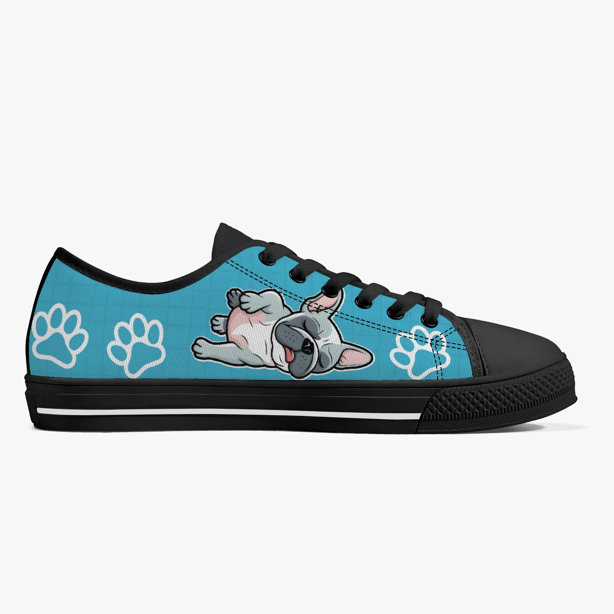 French Bulldog Classic High-Top Shoes for Dog Park Days-fadou
