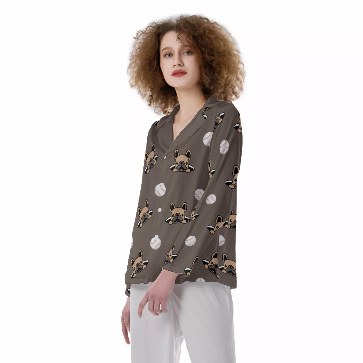 OLIVE French Bulldog Cozy Pajama Set for Bulldog Owners-fadou