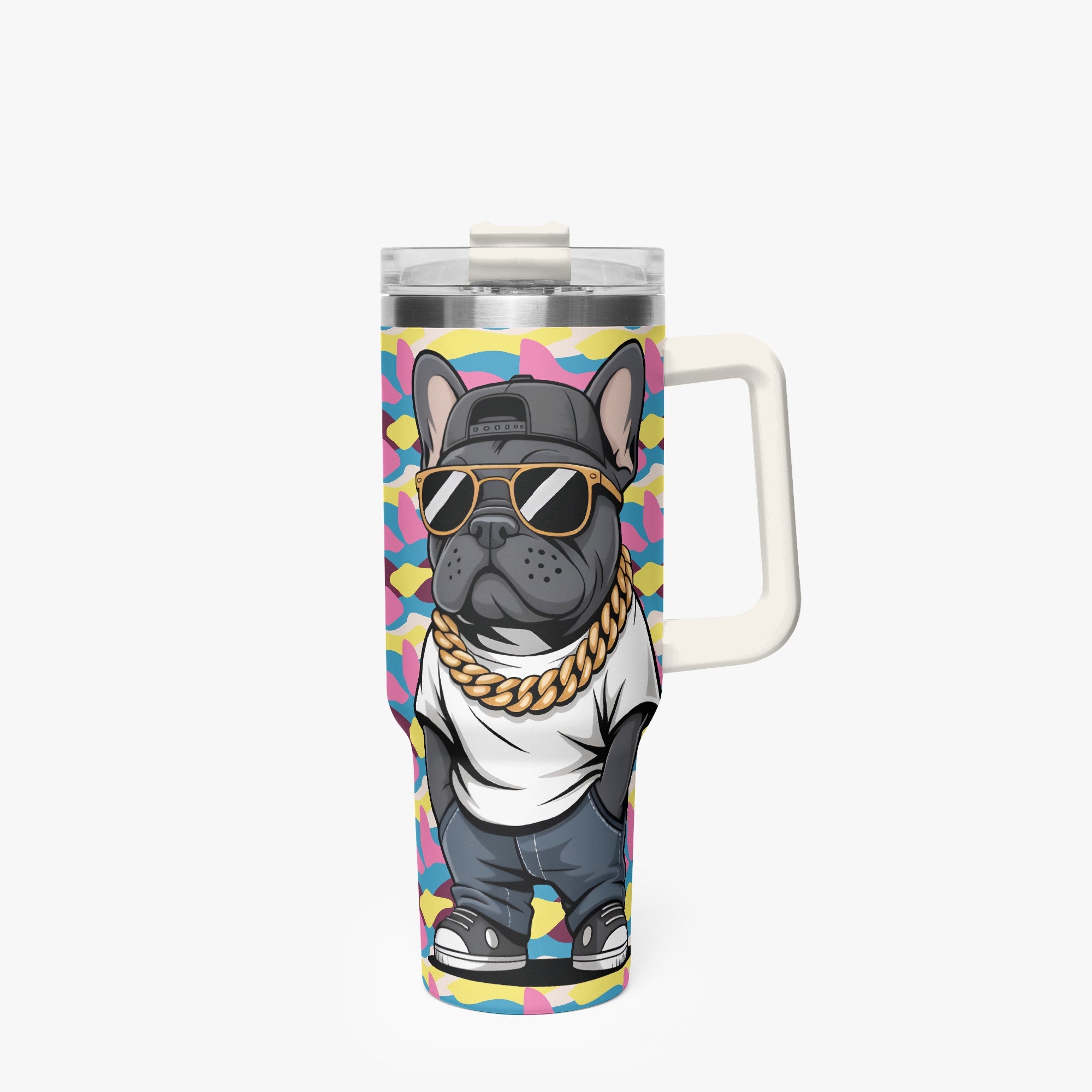 Gracie Frenchie Travel Tumbler for Frenchie Enthusiasts-fadou