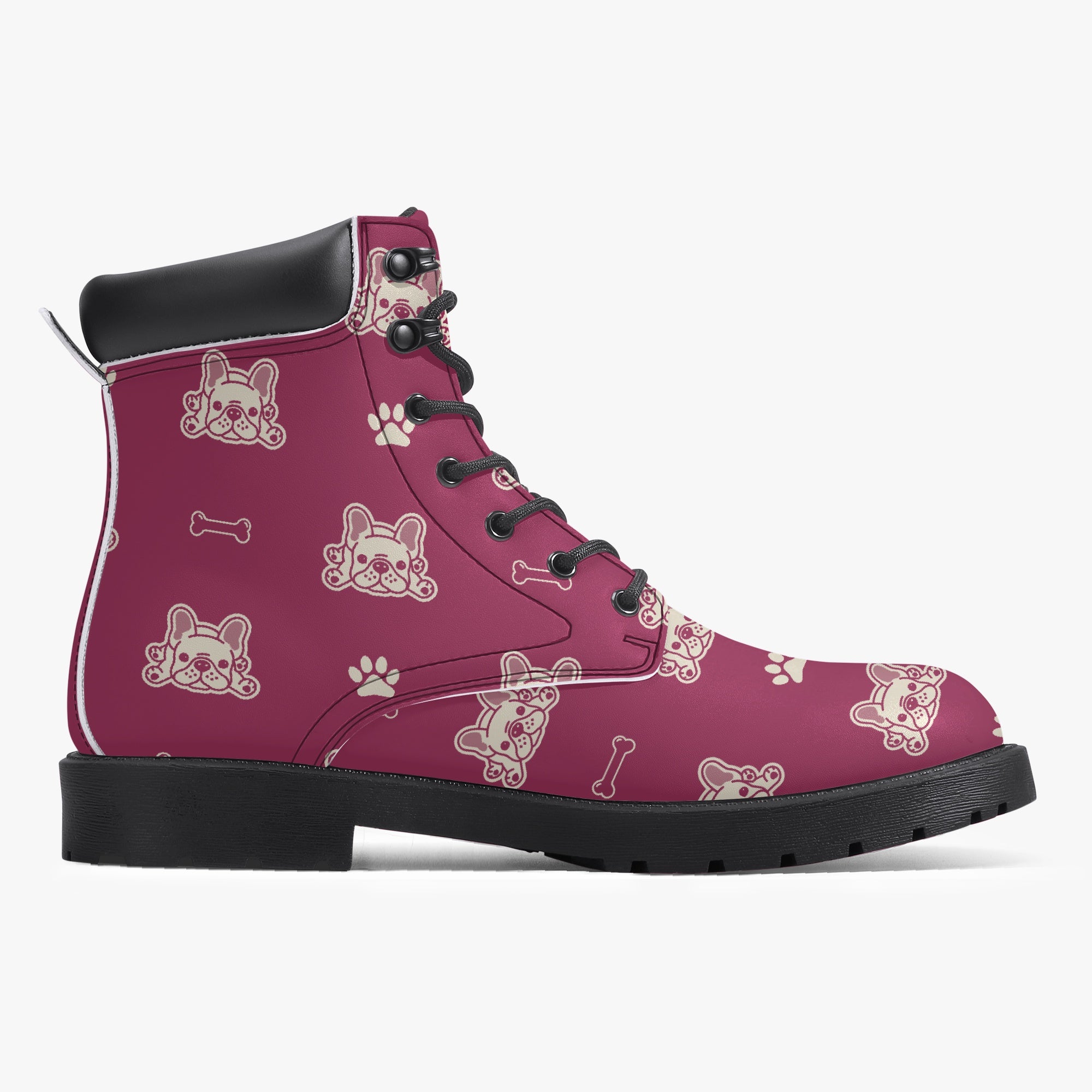 Frenchie Leather Fashion Boots for Frenchie Enthusiasts-fadou
