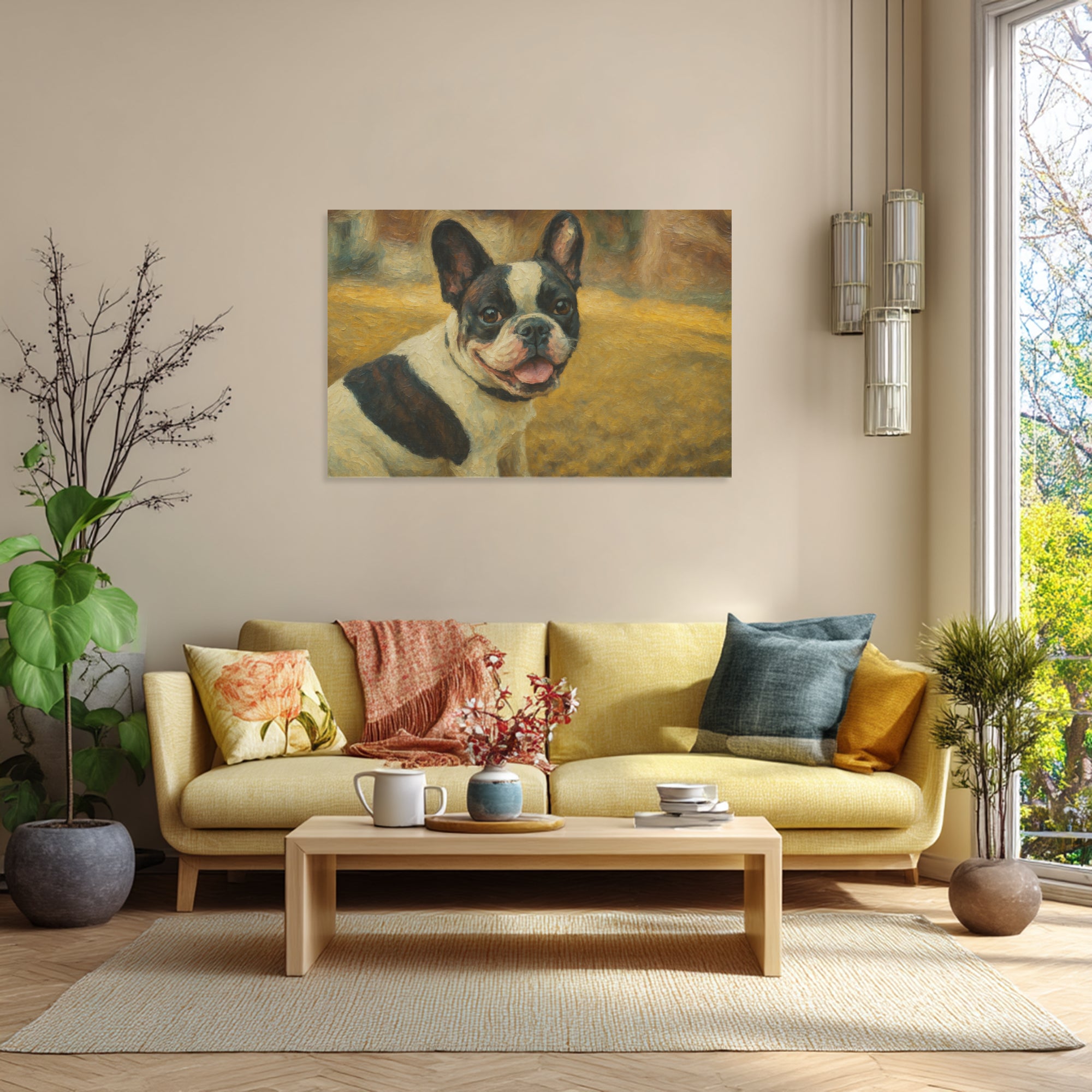 French Bulldog Personalized Canvas Wall Art for Frenchie Enthusiasts-fadou