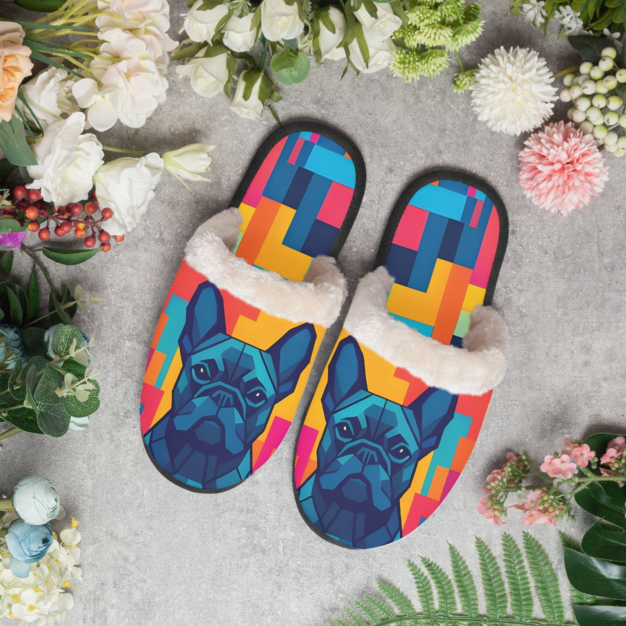 French Bulldog Winter House Slippers for Dog Moms & Dads-fadou