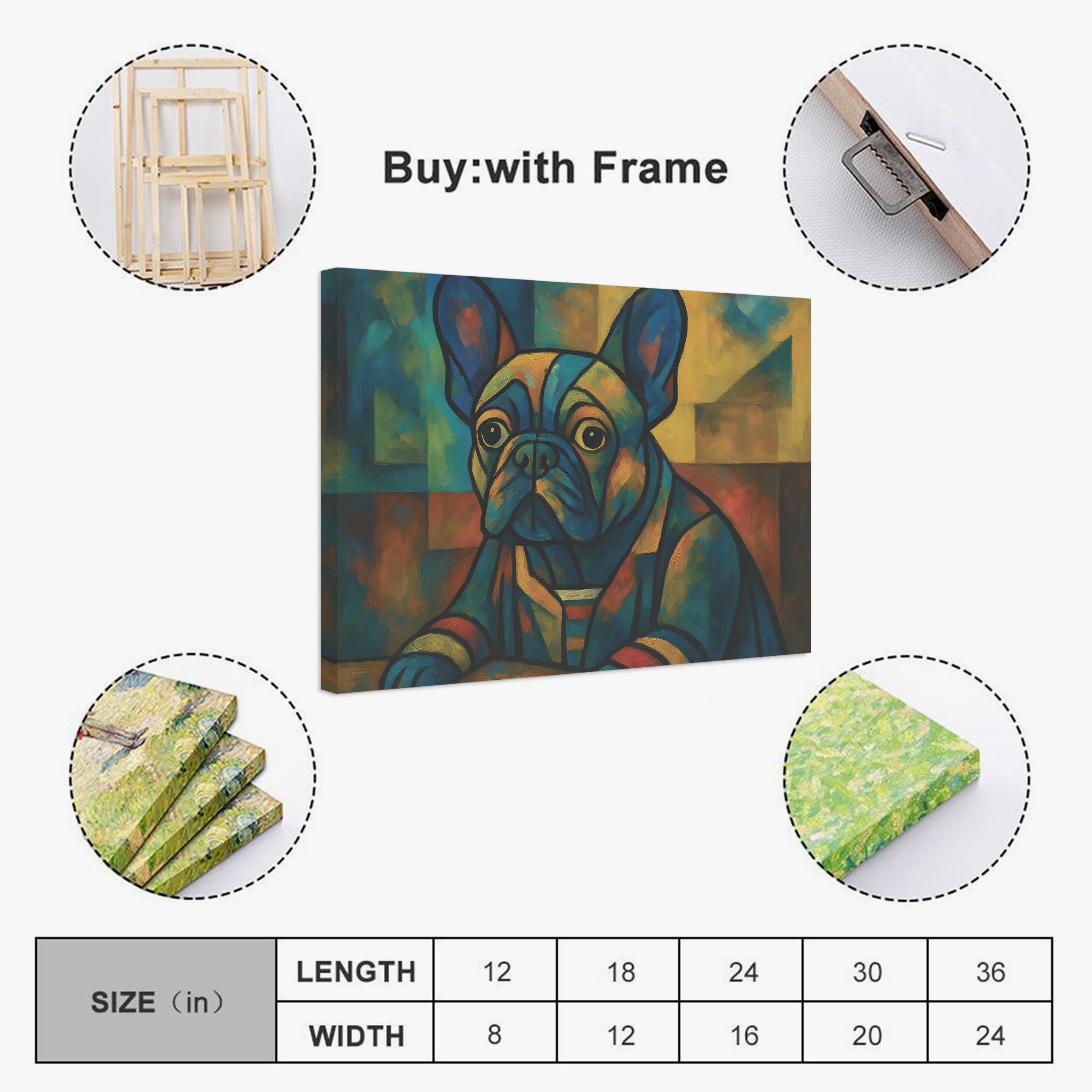 Frenchie Adorable Decorative Canvas for Dog Moms & Dads-fadou