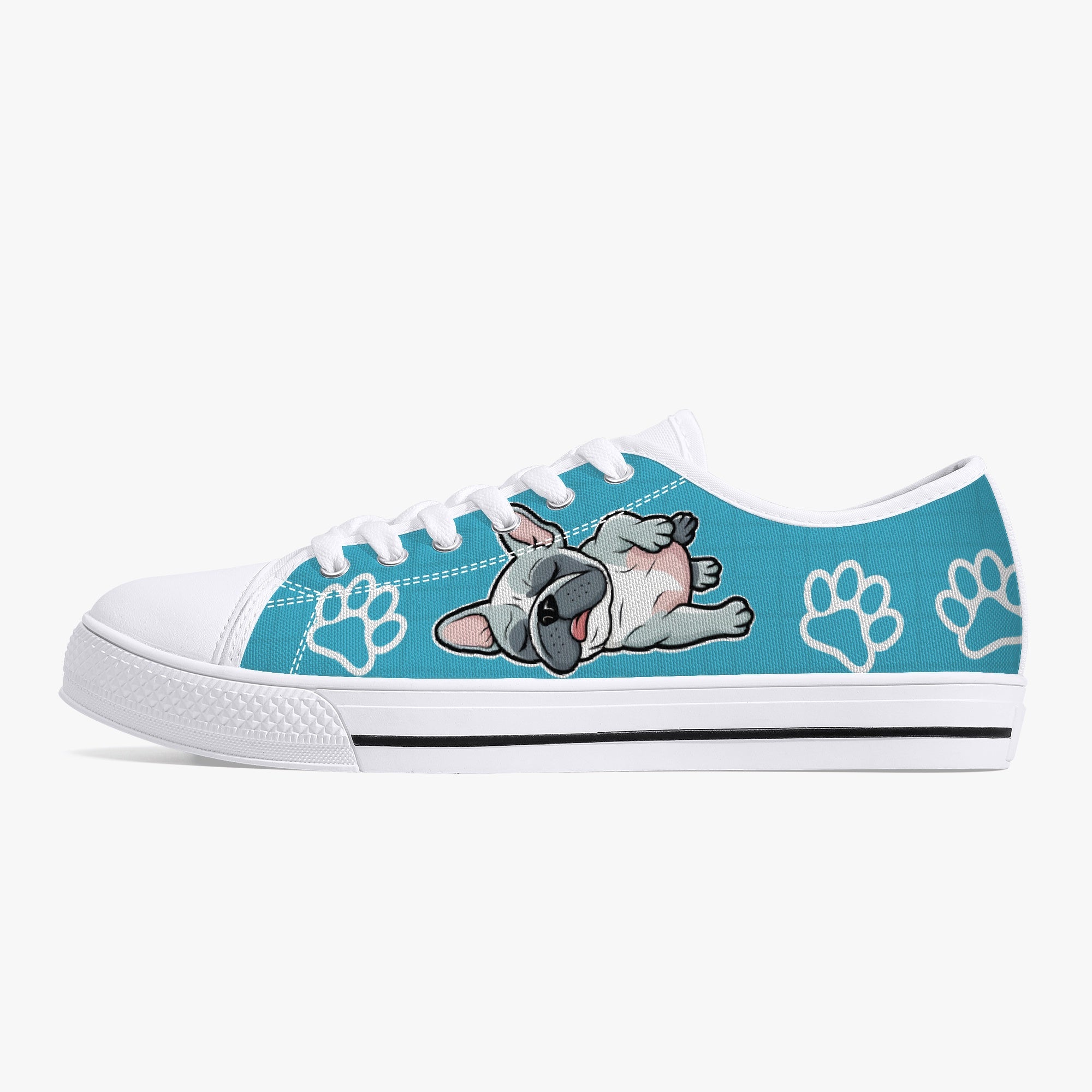 French Bulldog Classic High-Top Shoes for Dog Park Days-fadou