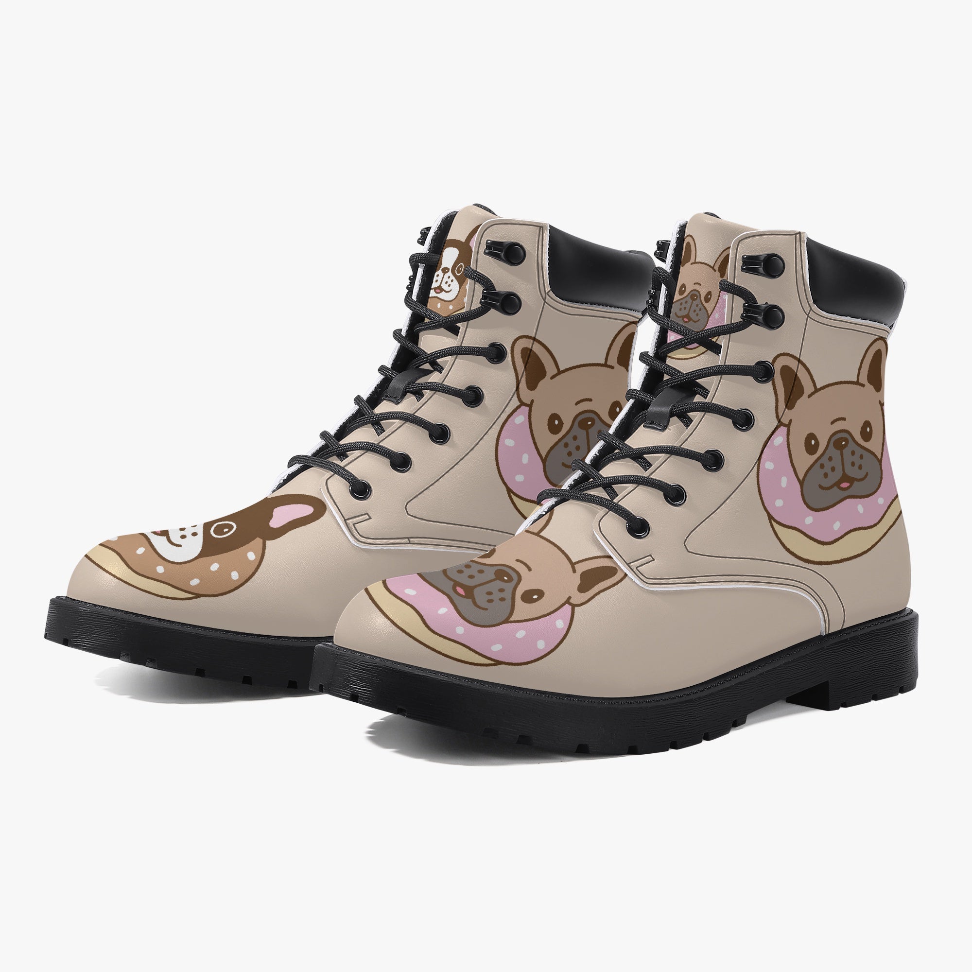 French Bulldog Casual Leather Boots for Dog Moms & Dads-fadou