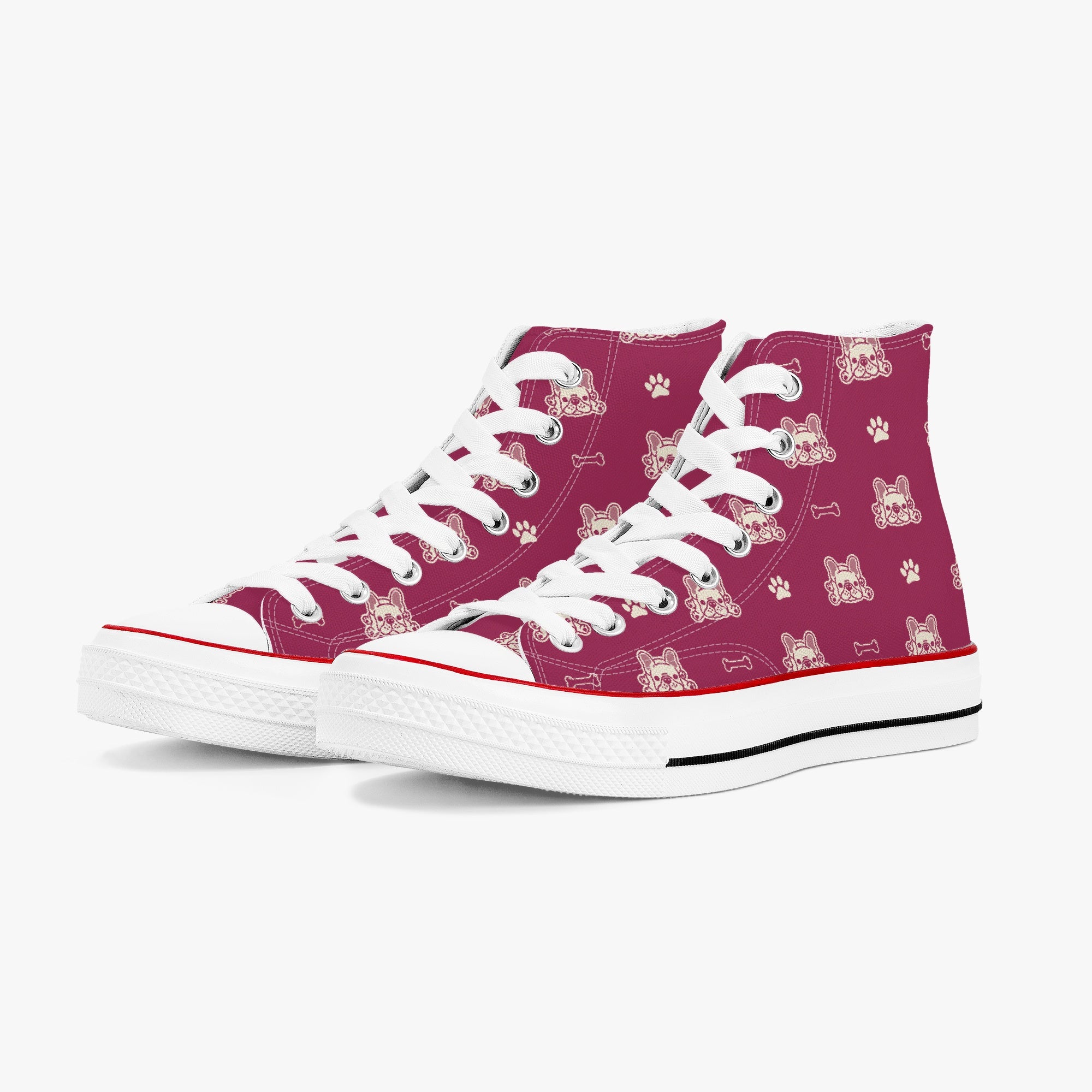 French Bulldog High-Top Casual Footwear for Bulldog Owners-fadou