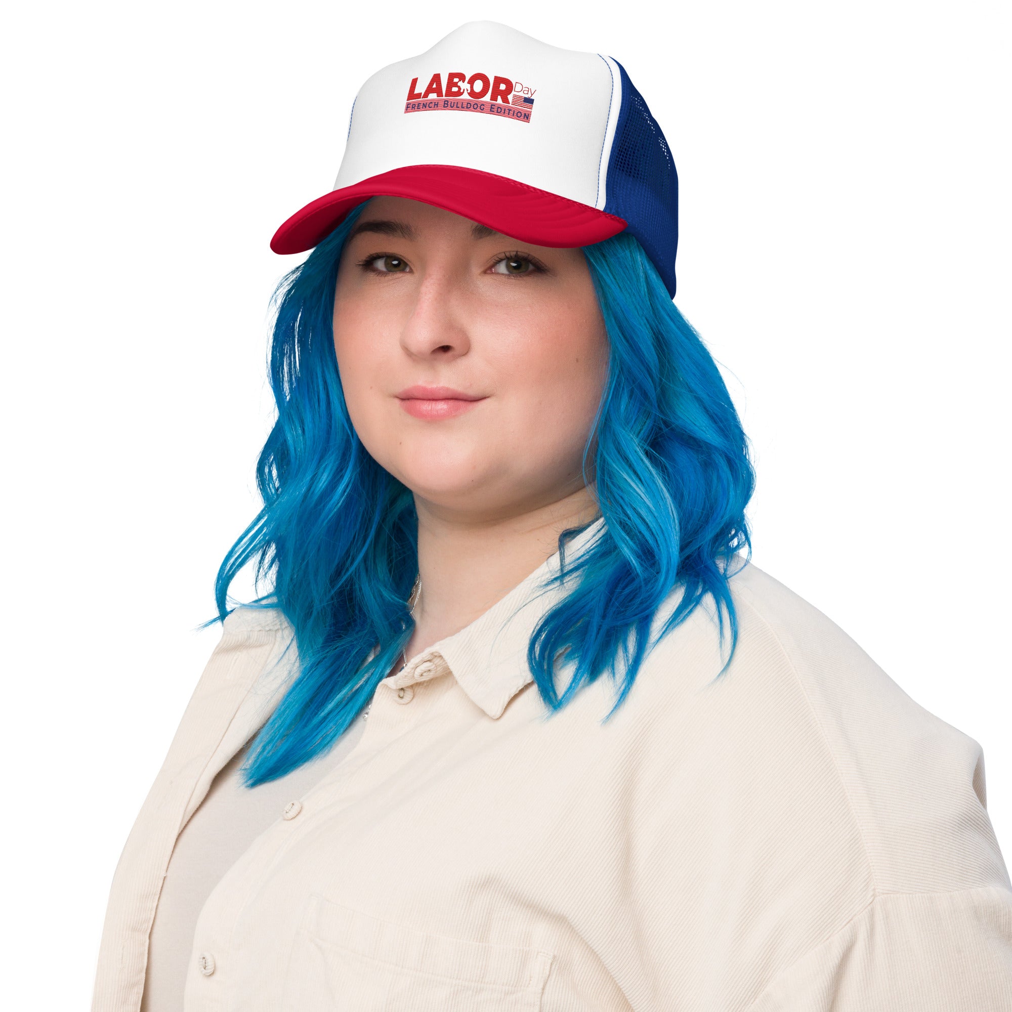 Labor Day - Foam Trucker Hat for Frenchie Fans Everywhere-fadou