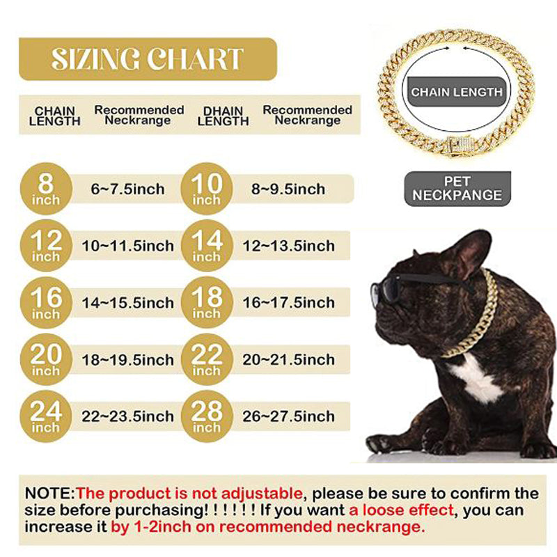 Frenchie Cuban Diamond Necklace Chain for Frenchie Enthusiasts-fadou