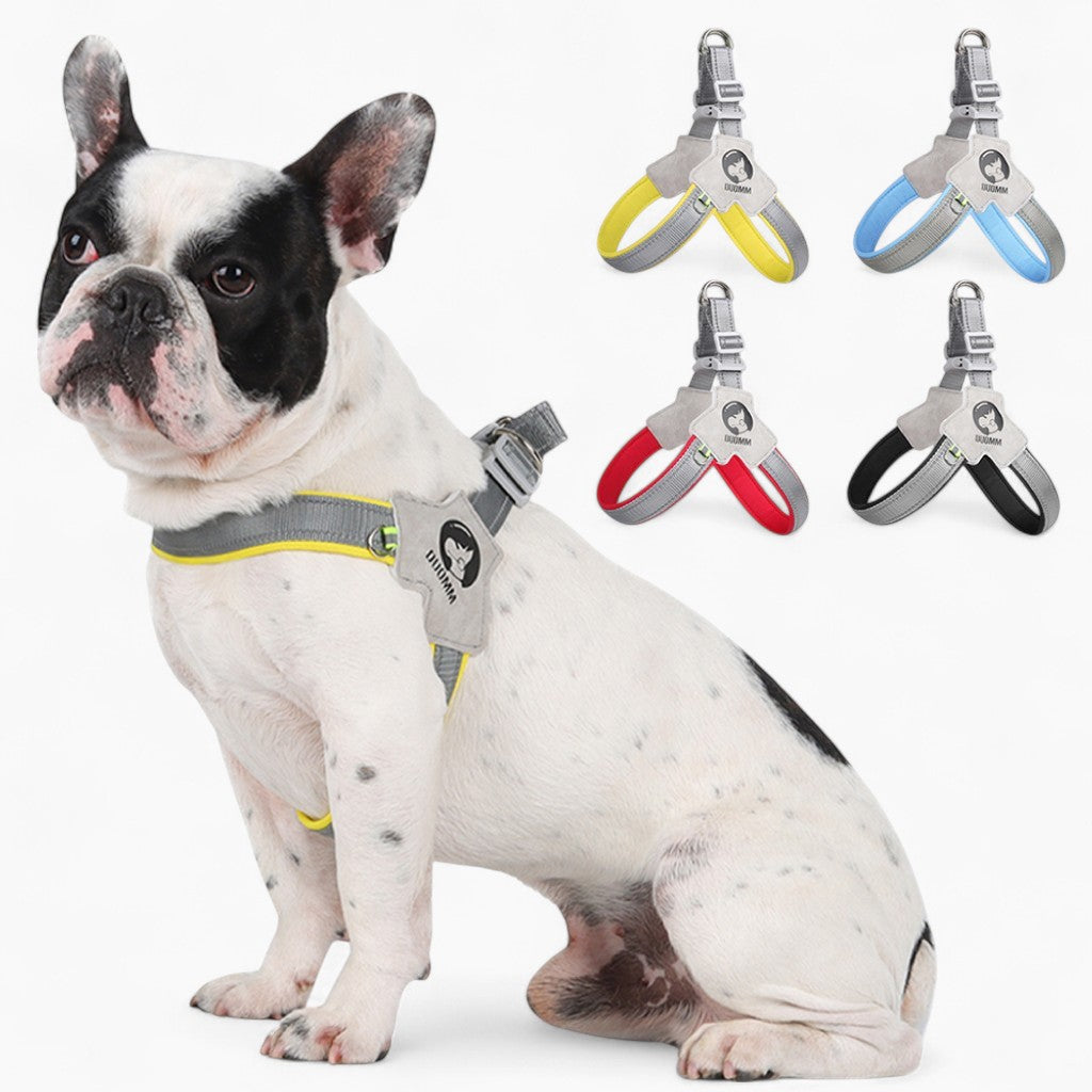 French Bulldog Reflective No-Pull Vest for Flat-Face Breeds-fadou
