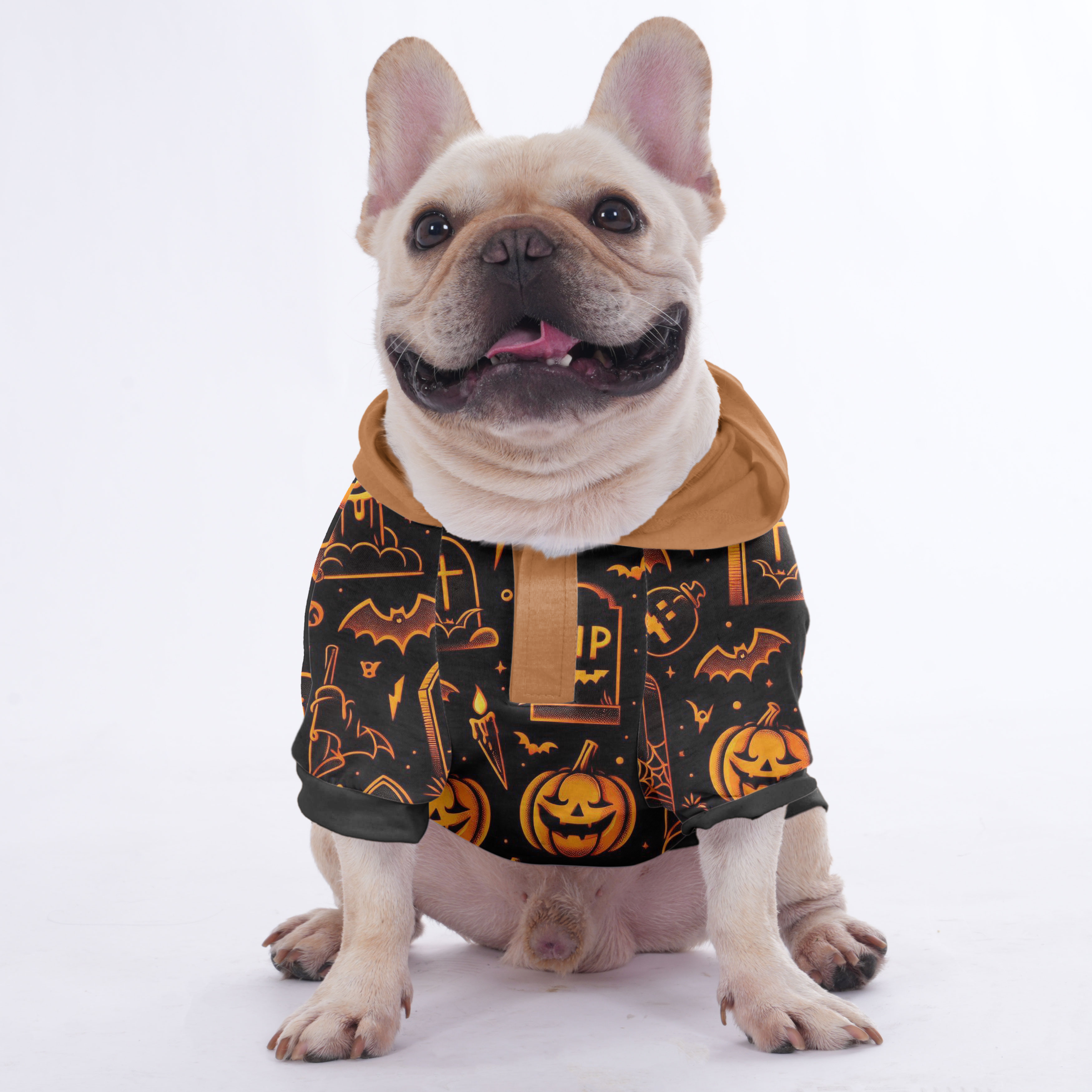 French Bulldog Halloween Dog Hoodie for Outdoor Adventures-fadou