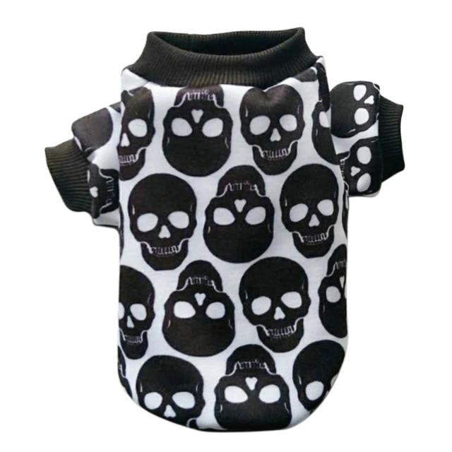 Skull French Bulldog Cotton Tee for Brachycephalic Dogs-fadou