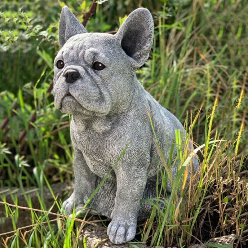 French Bulldog Statue Garden Decor Sculpture for Small Breeds-fadou