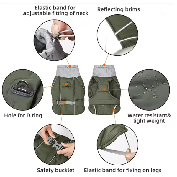 French Bulldog Waterproof Dog Coat for Outdoor Adventures-fadou
