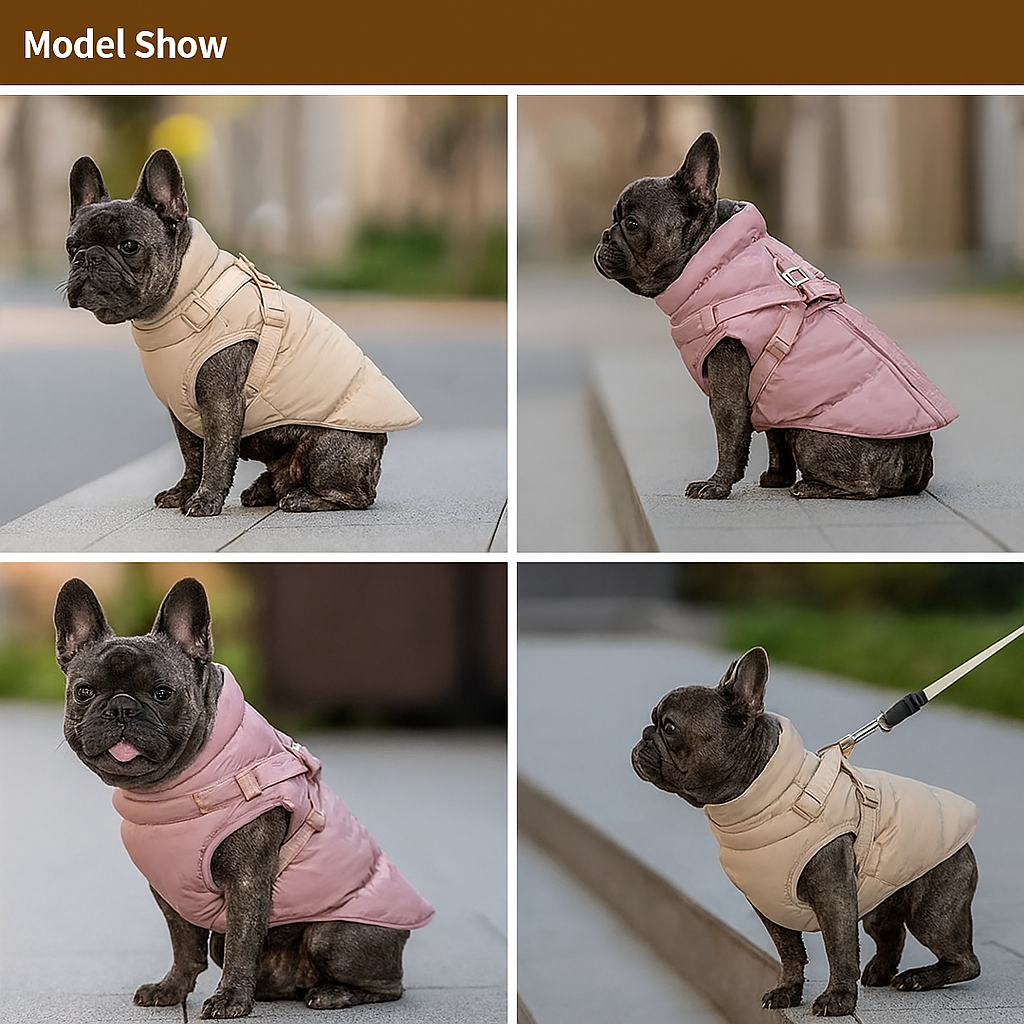French Bulldog Padded Warm Outerwear for Training Sessions-fadou