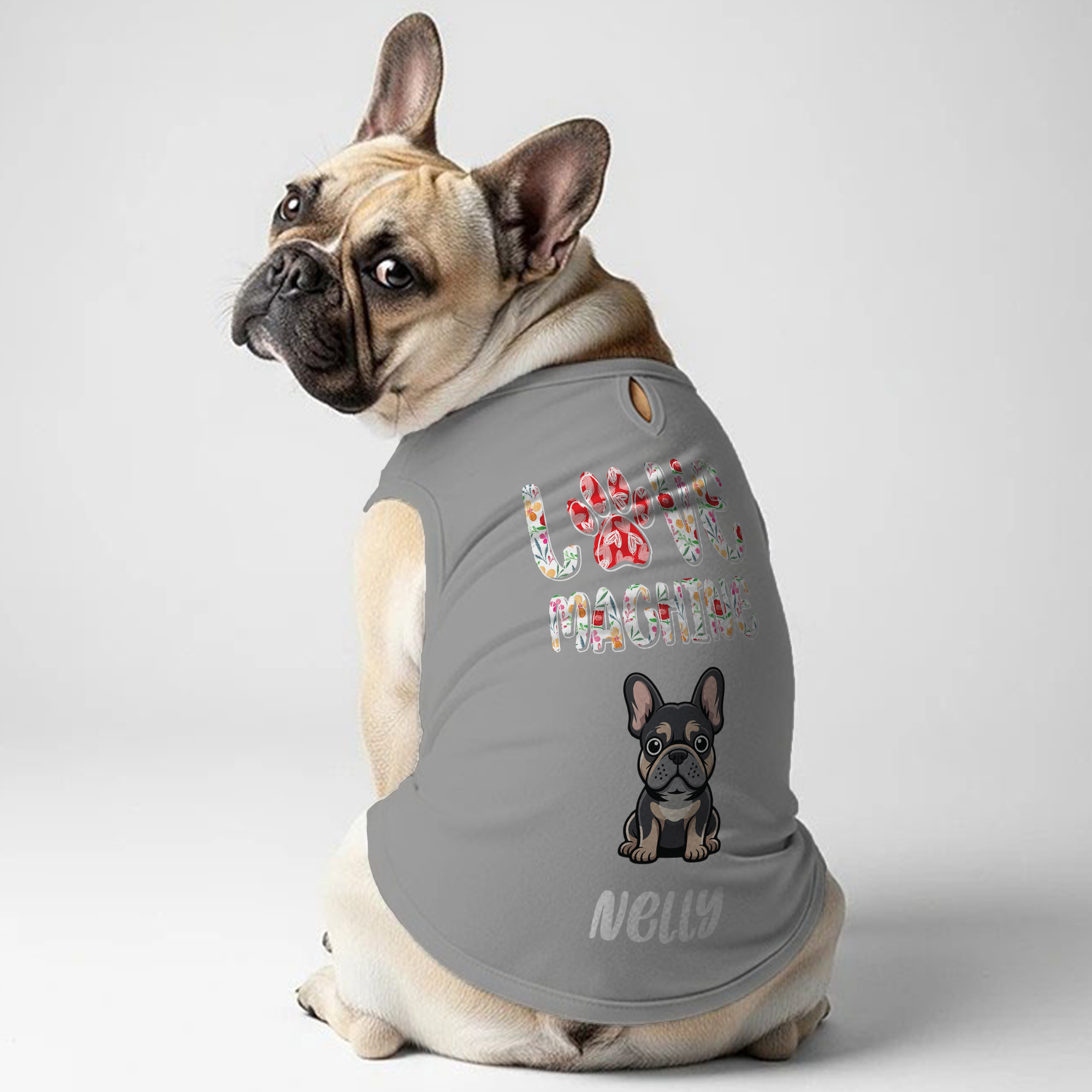 French Bulldog Personalized Graphic Tee for Frenchie Fans-fadou