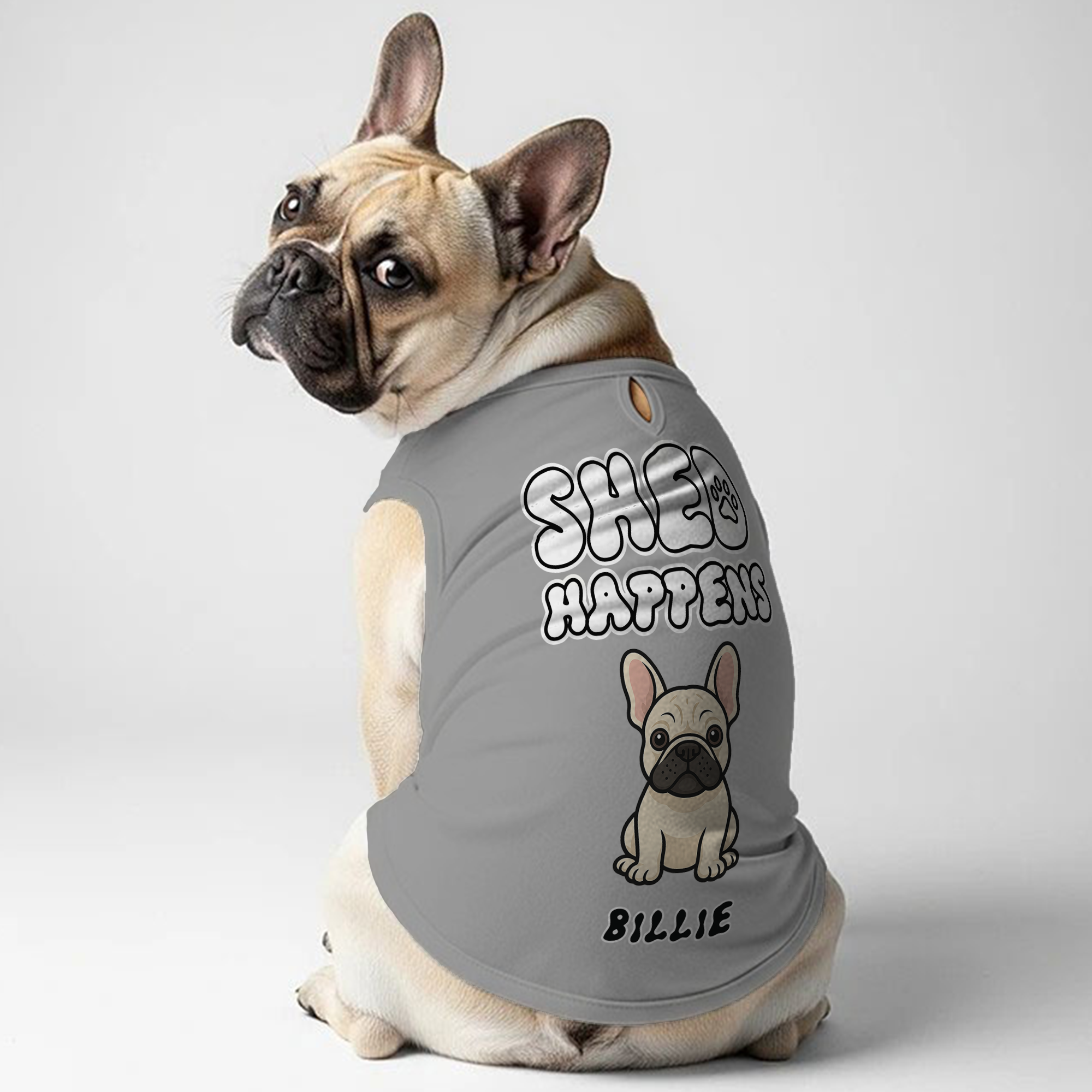 French Bulldog Personalized Cotton T-Shirt for Pet Parents-fadou