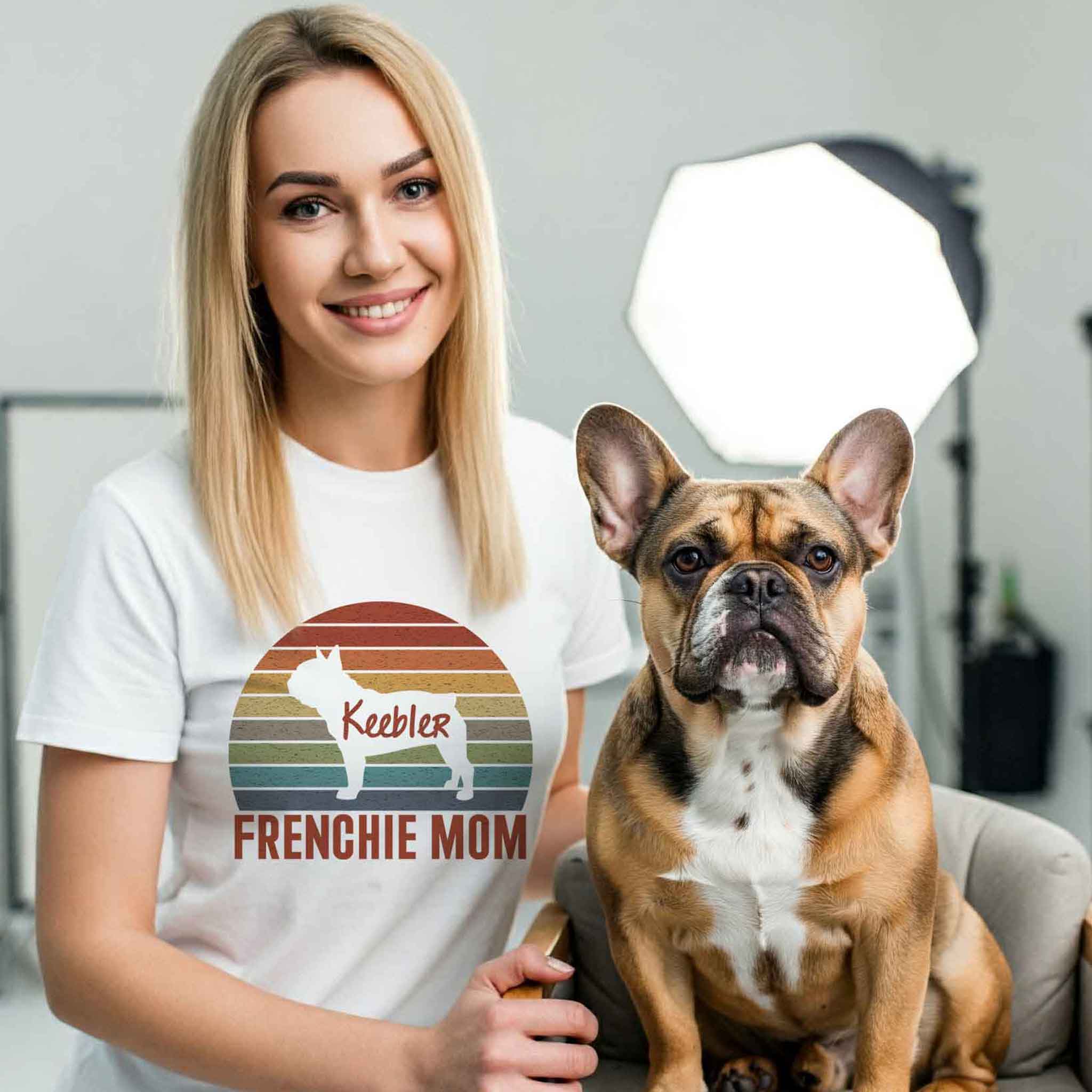 French Bulldog Custom Cotton T-Shirt for Dog Moms & Dads-fadou
