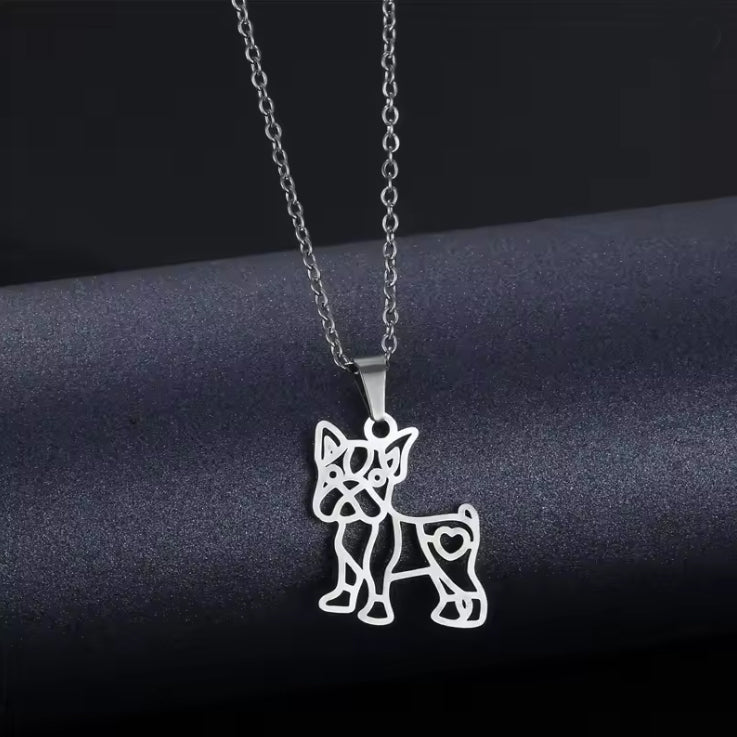 French Bulldog Minimal Charm Necklace for Everyday Wear-fadou
