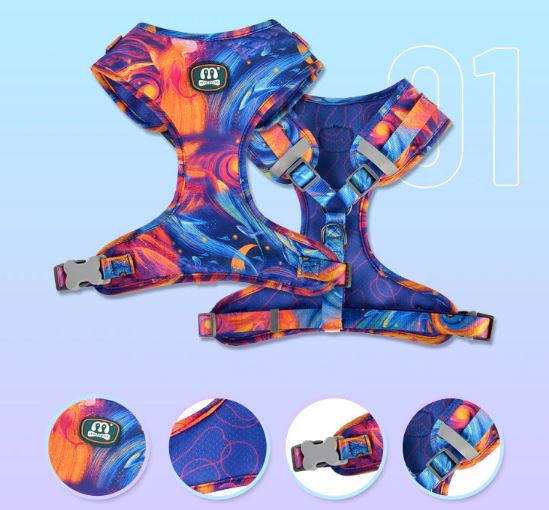 French Bulldog Reflective Chest Harness for Travel Comfort-fadou