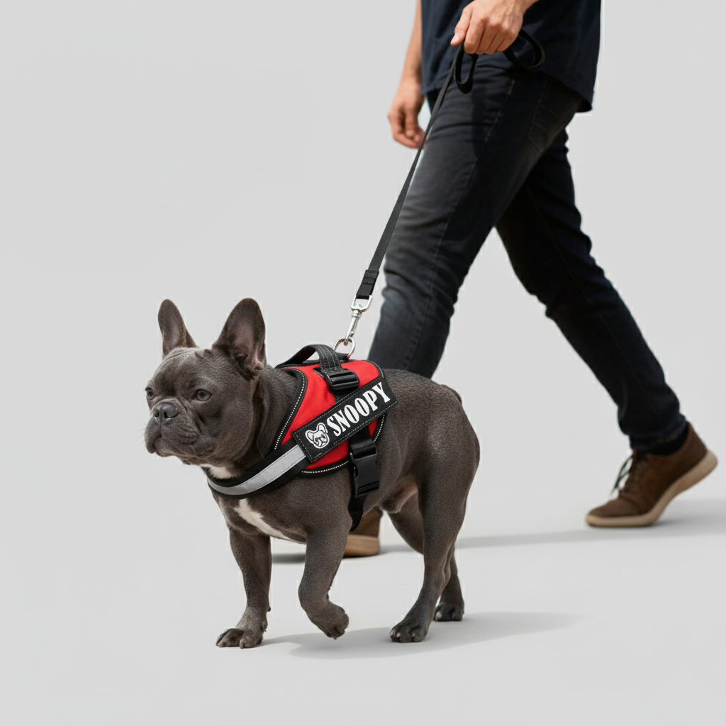 Frenchie Personalized Walking Harness for Flat-Face Breeds-fadou