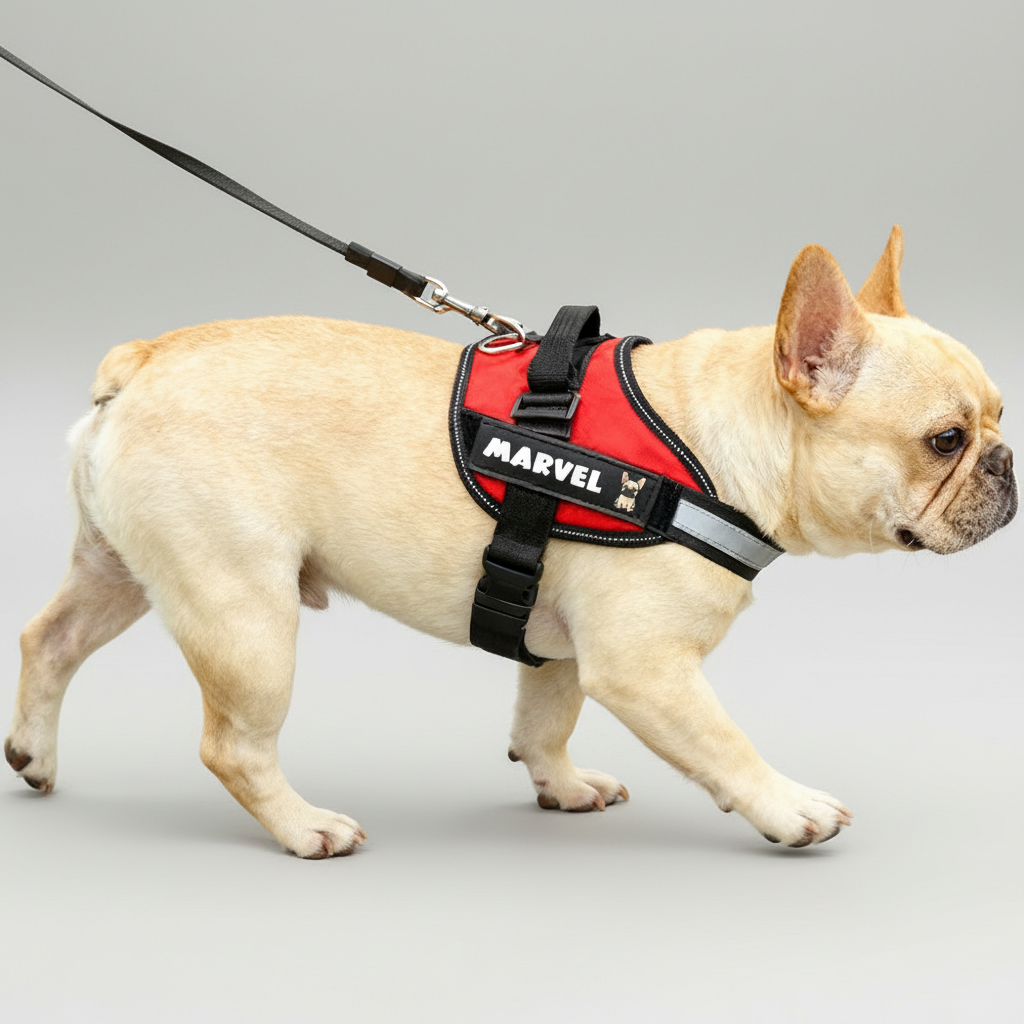 Frenchie Personalized No-Pull Vest for Outdoor Adventures-fadou