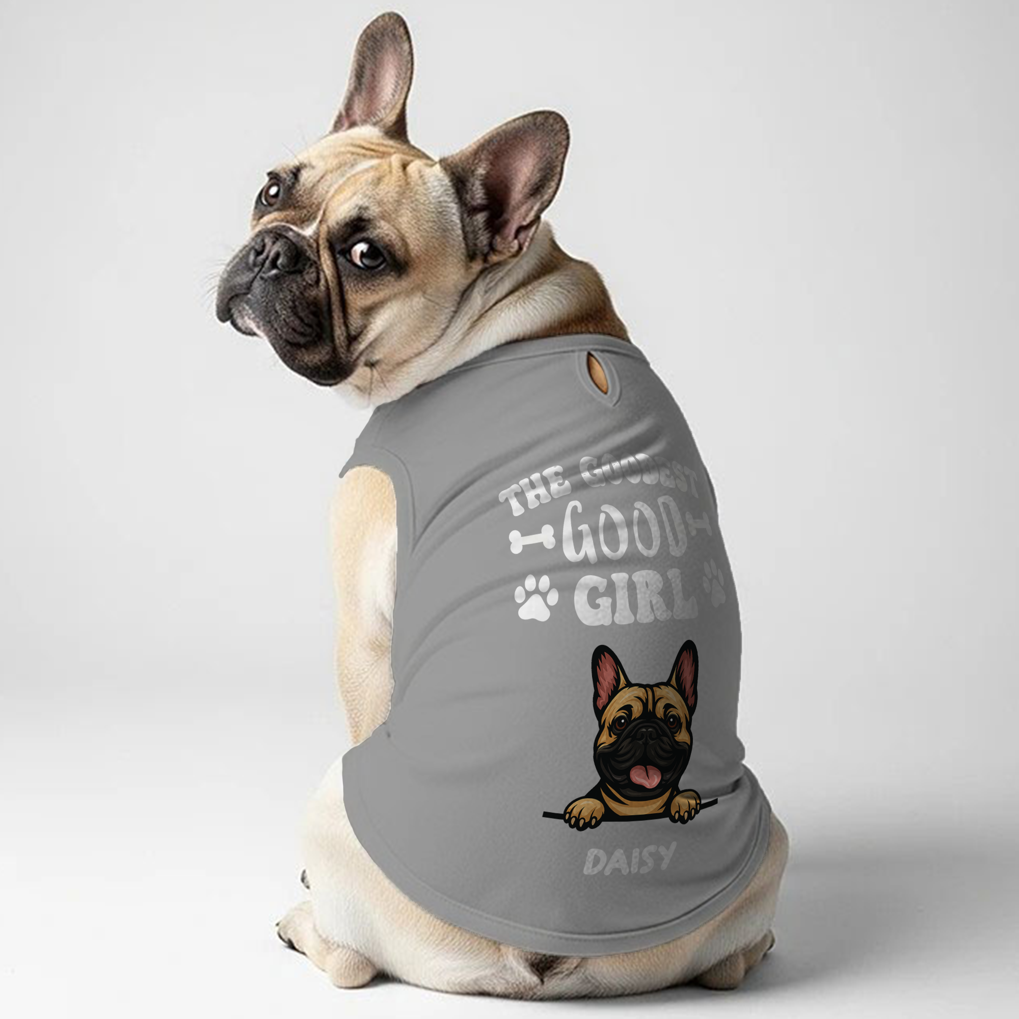 Frenchie Personalized Cotton T-Shirt for Frenchie Enthusiasts-fadou