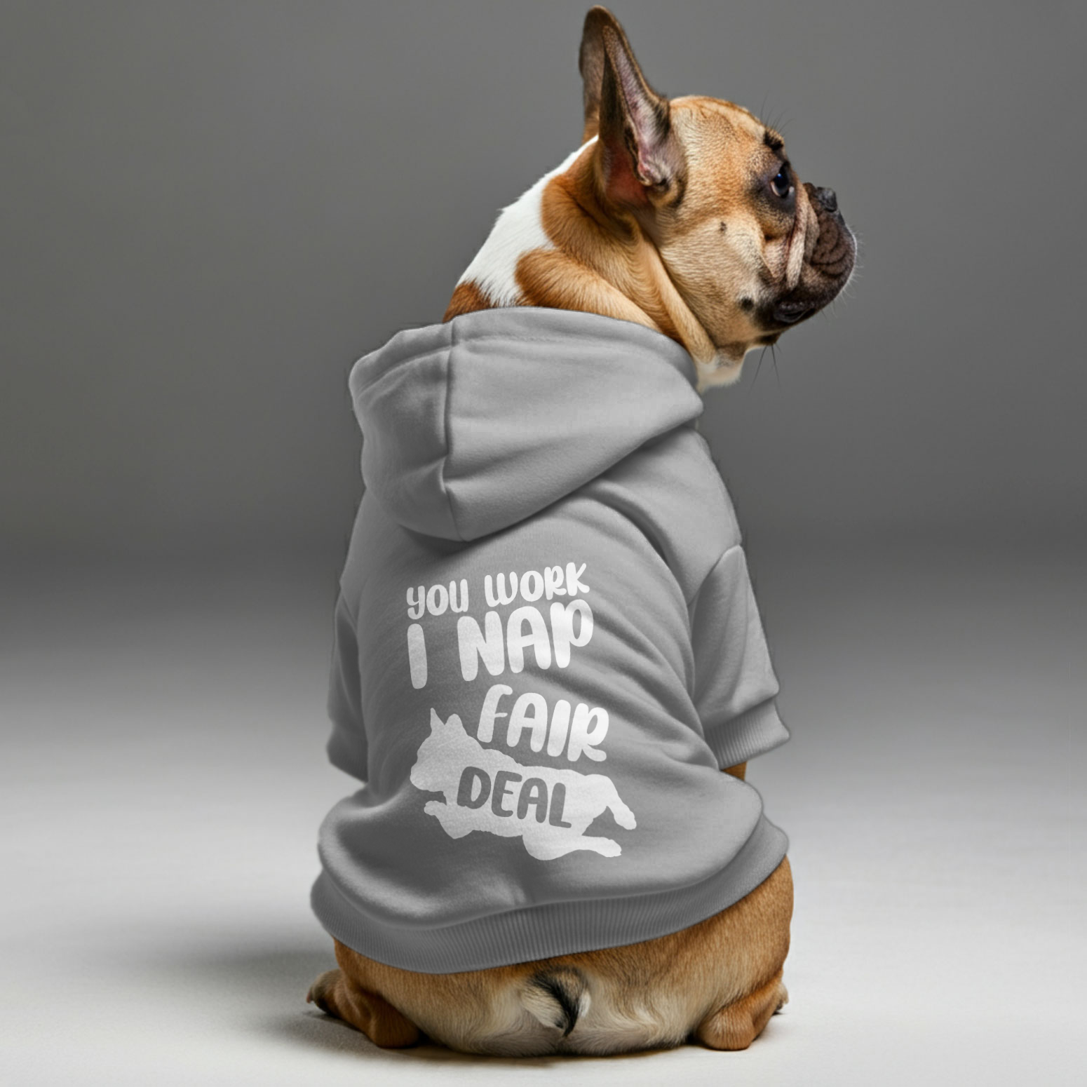 You French Bulldog Fleece Hoodie for Brachycephalic Dogs-fadou