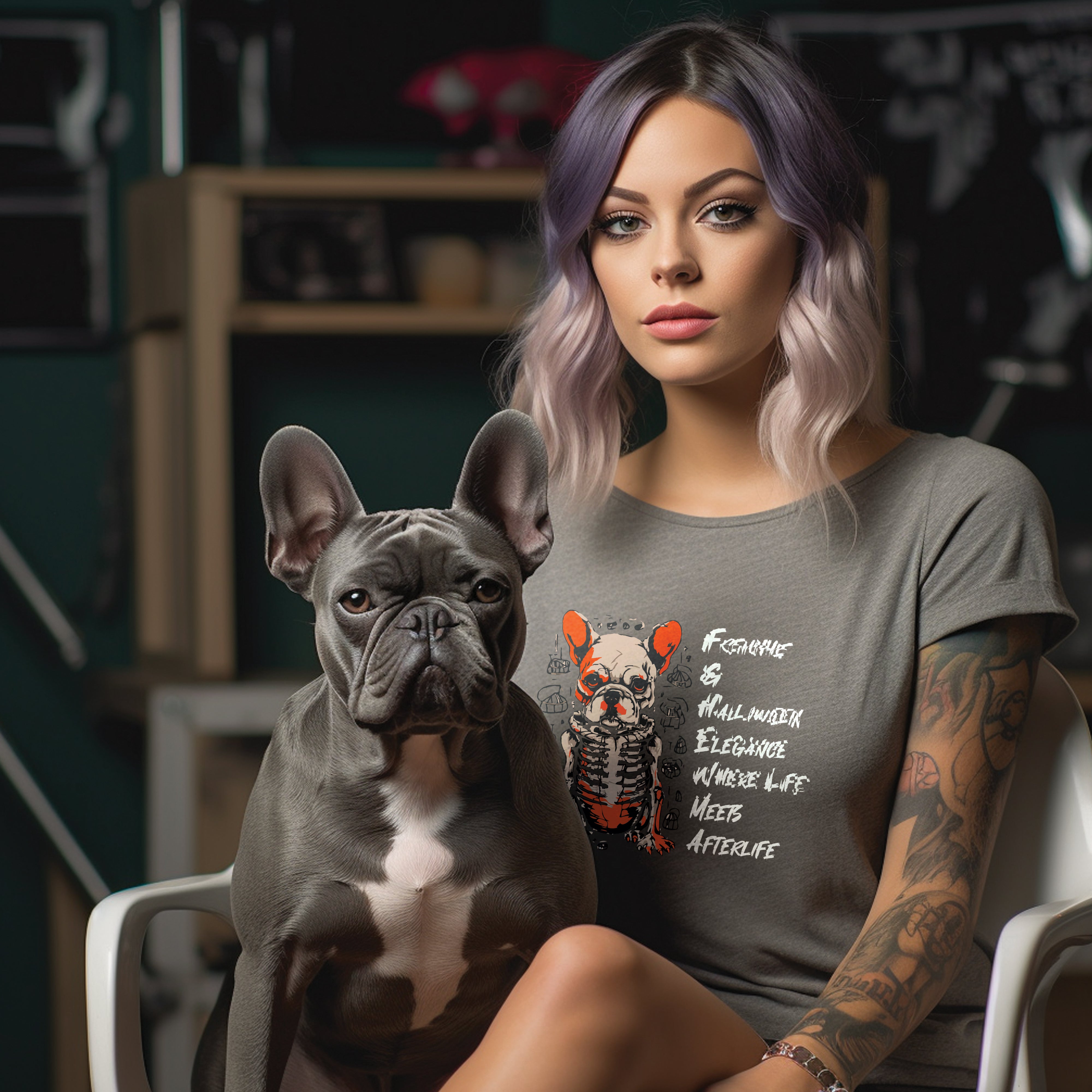 French Bulldog Skeleton Tee - Unisex T-Shirt for Pet Culture-fadou