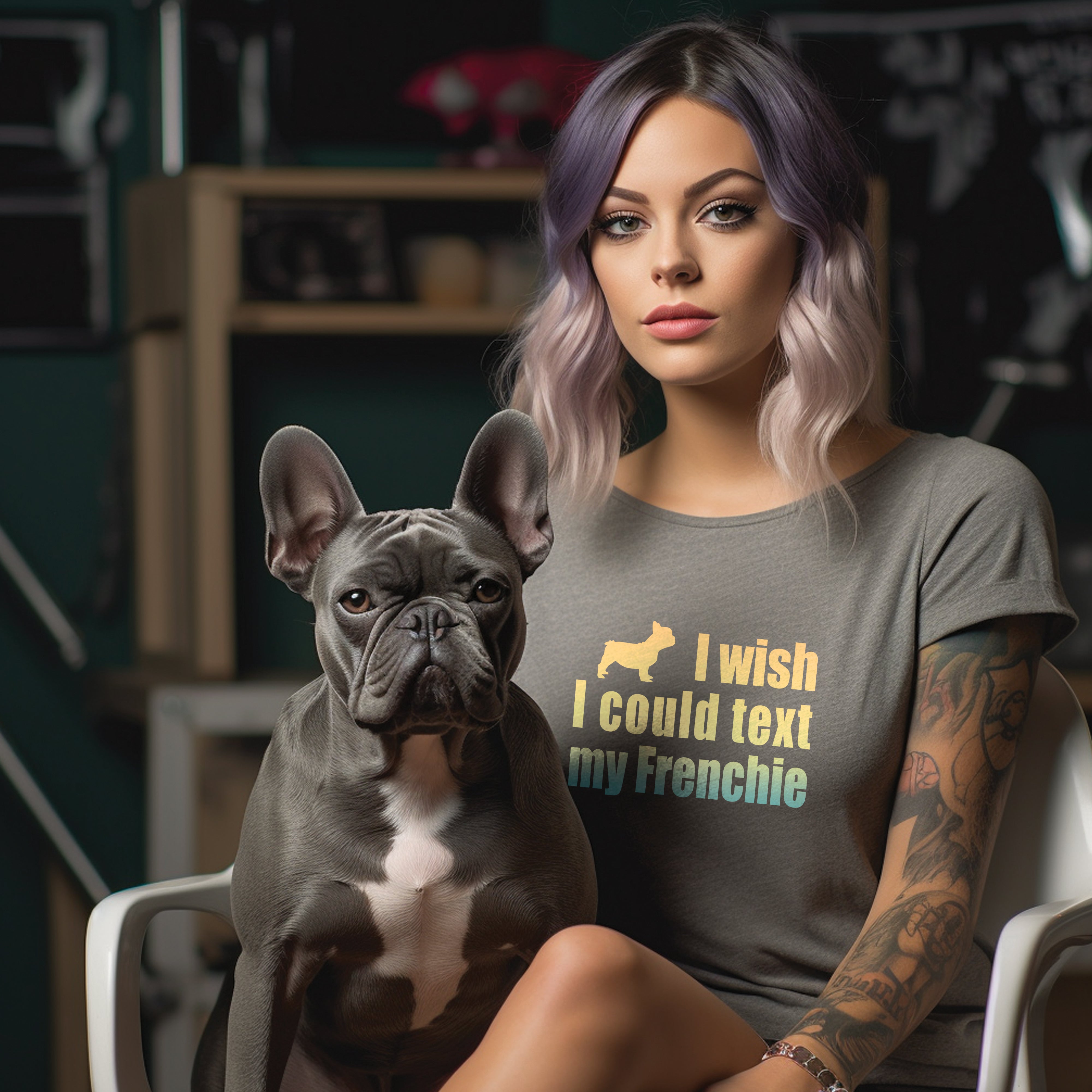 Frenchie Conversation - Unisex T-Shirt for Dog Park Days-fadou
