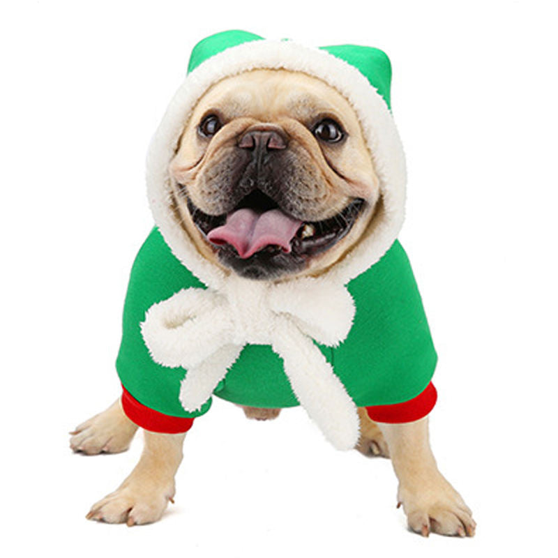 French Bulldog Christmas Party Outfit for Travel Comfort-fadou