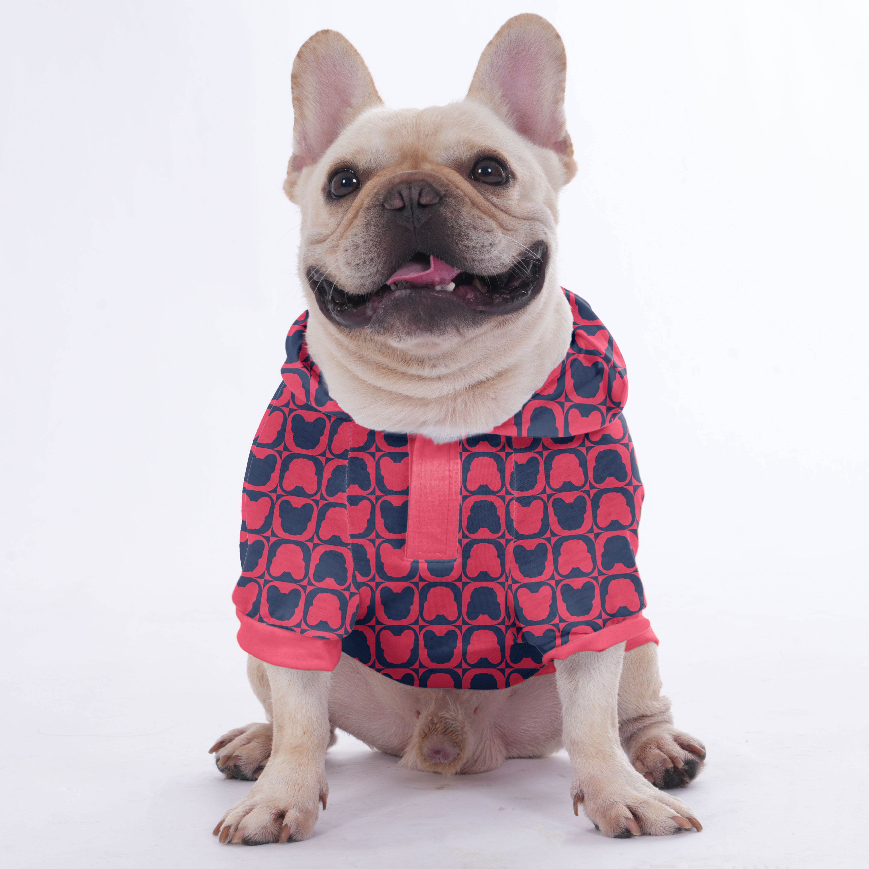 Bowie French Bulldog Fleece Hoodie for Training Sessions-fadou