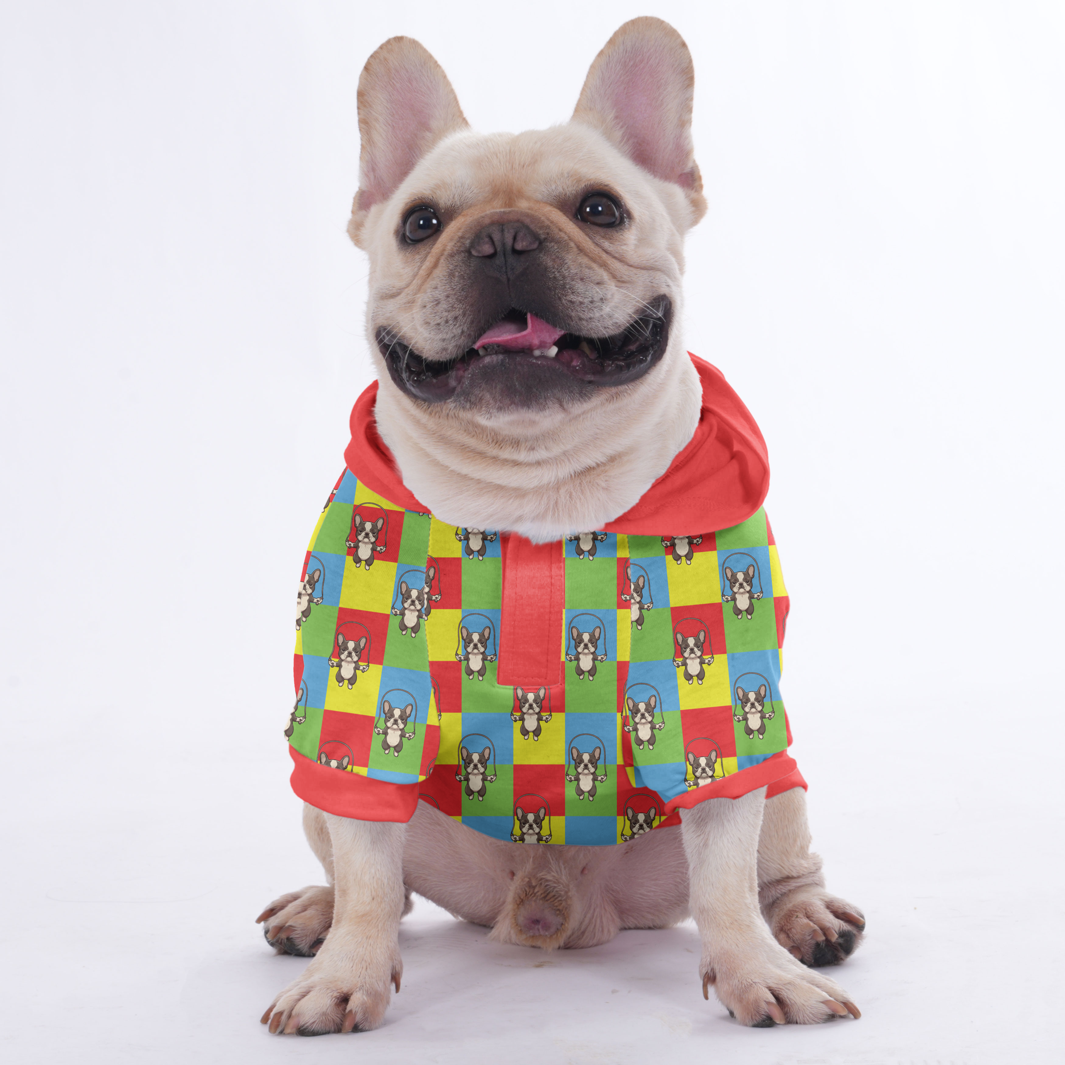 Elaine French Bulldog Fleece Hoodie for Flat-Face Breeds-fadou