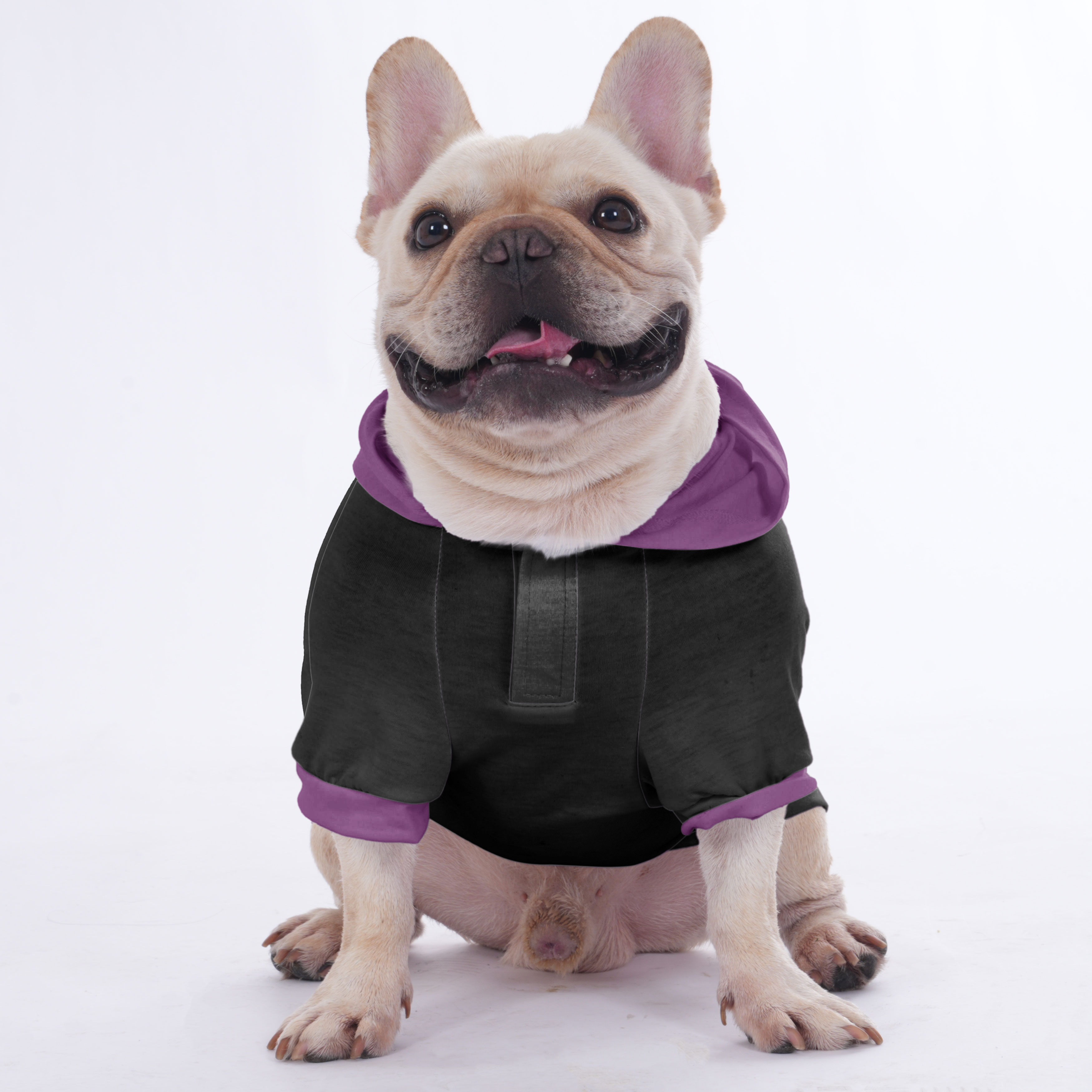 Sadie French Bulldog Fleece Hoodie for Outdoor Adventures-fadou