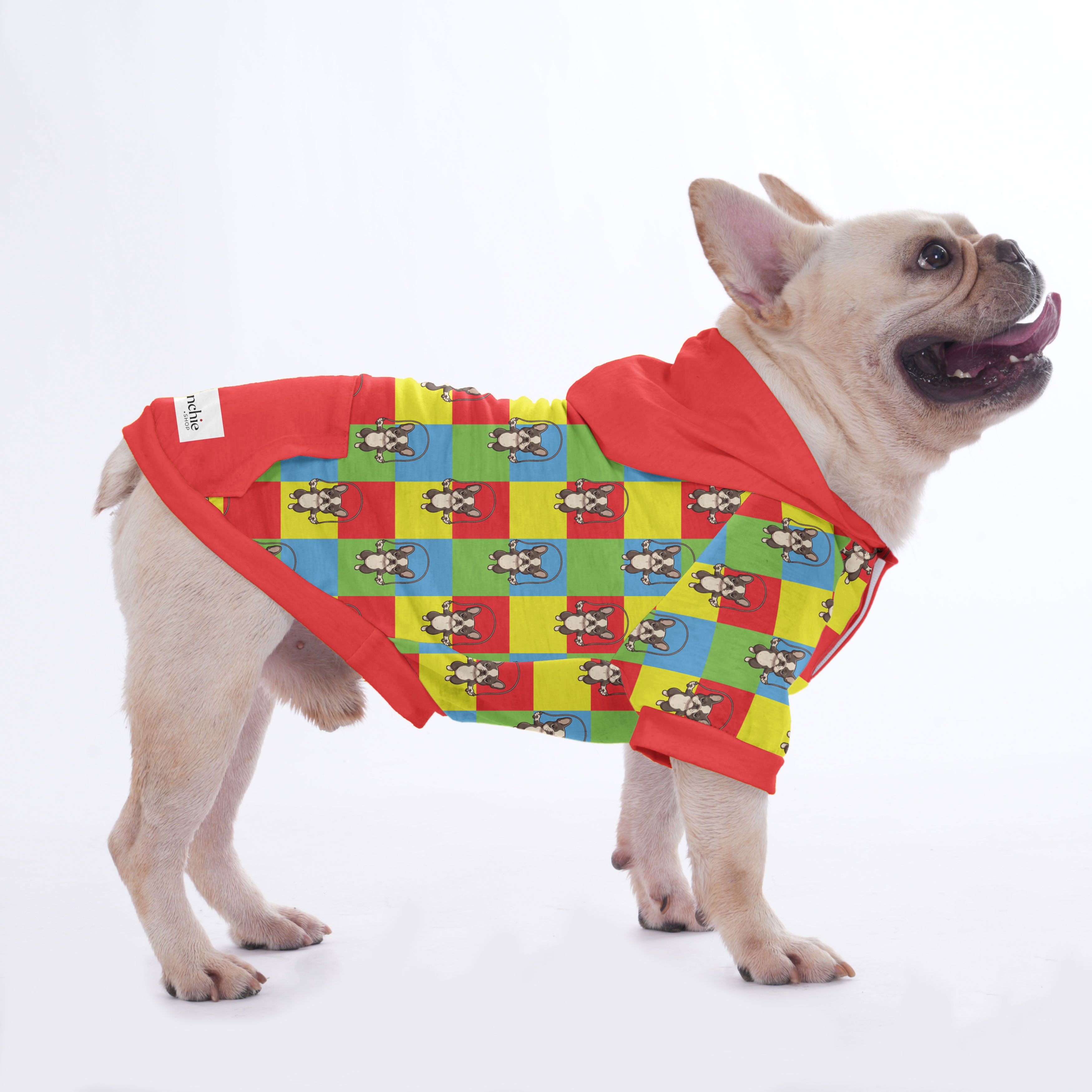 Elaine French Bulldog Fleece Hoodie for Flat-Face Breeds-fadou