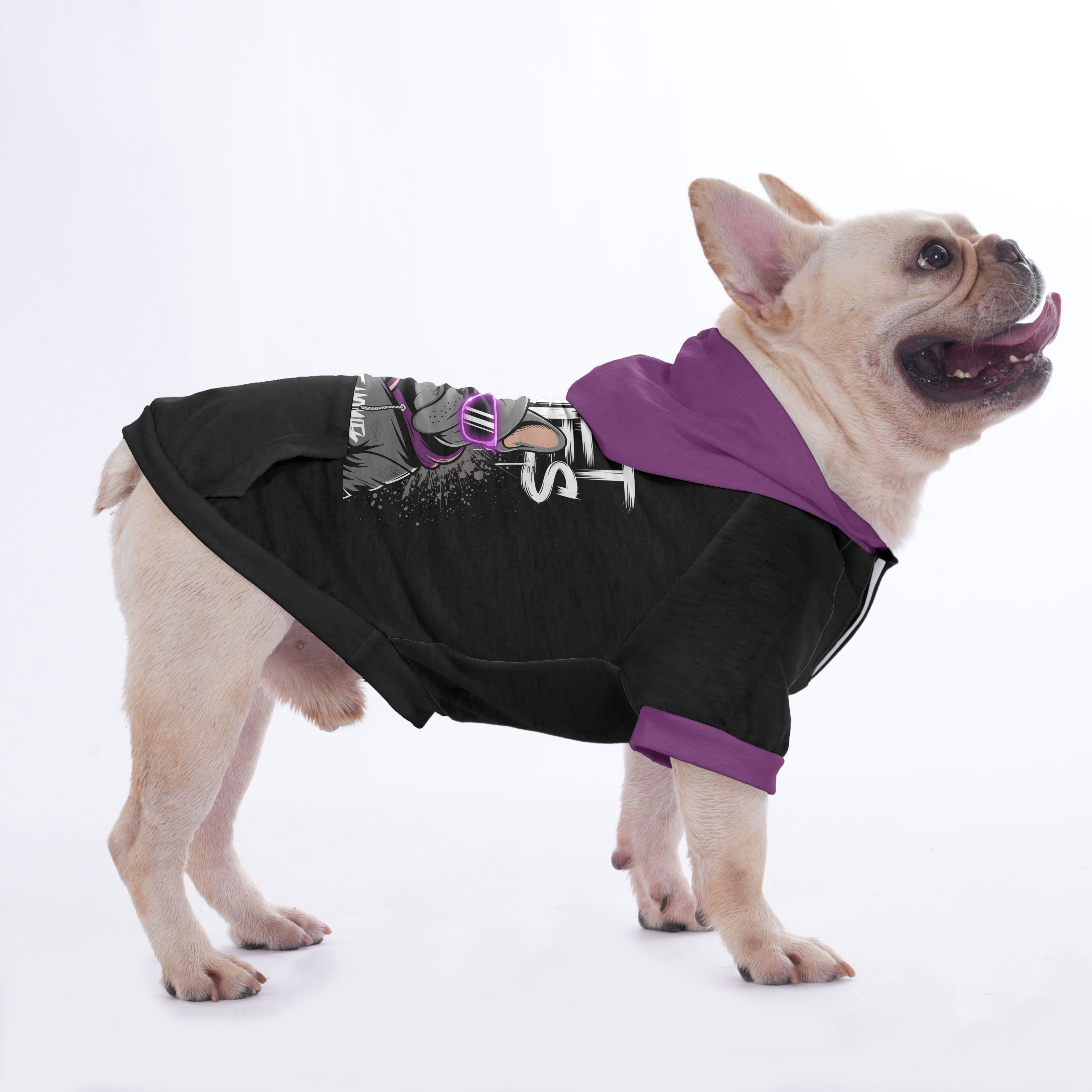 Sadie French Bulldog Fleece Hoodie for Outdoor Adventures-fadou