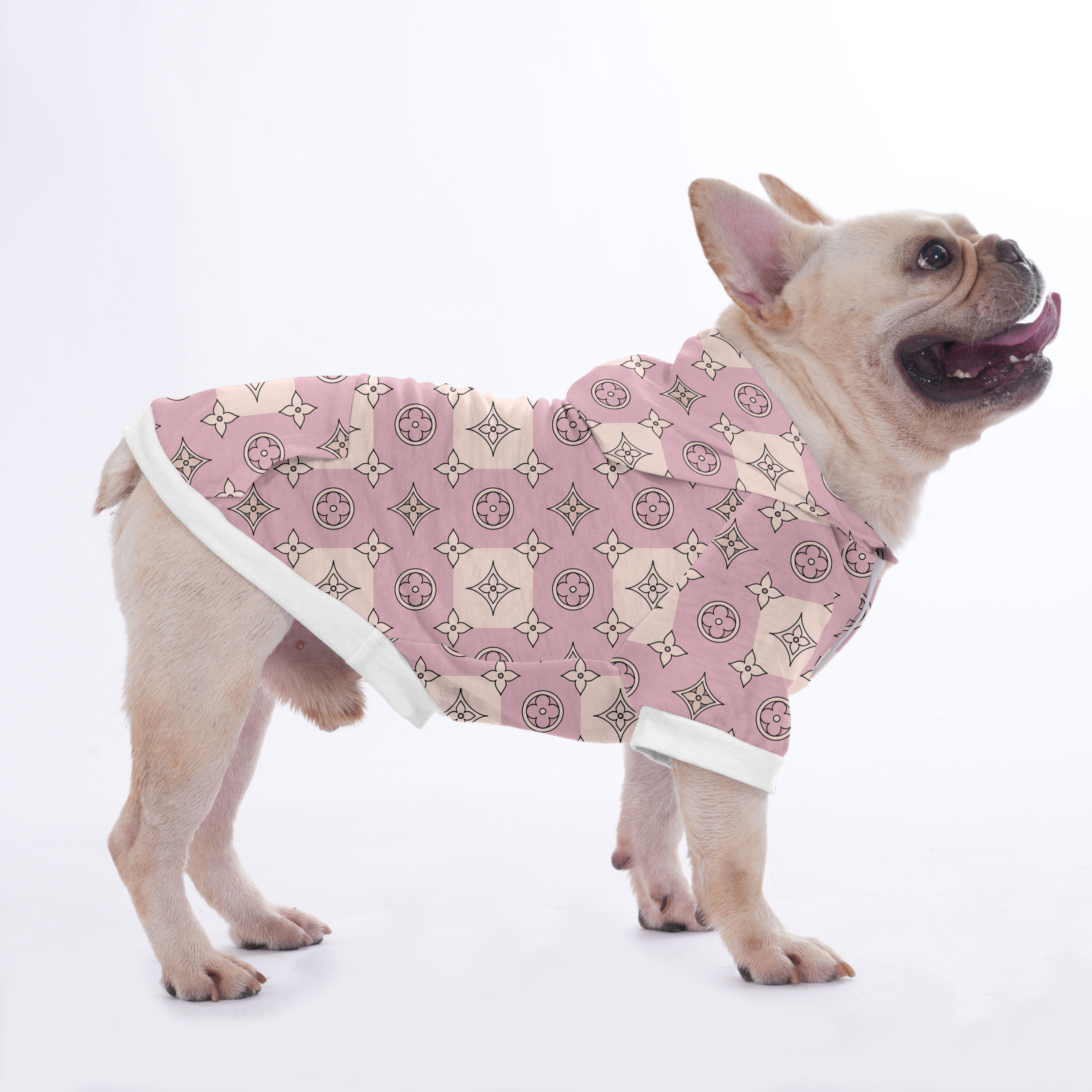 Diamond French Bulldog Dog Hoodie for Outdoor Adventures-fadou