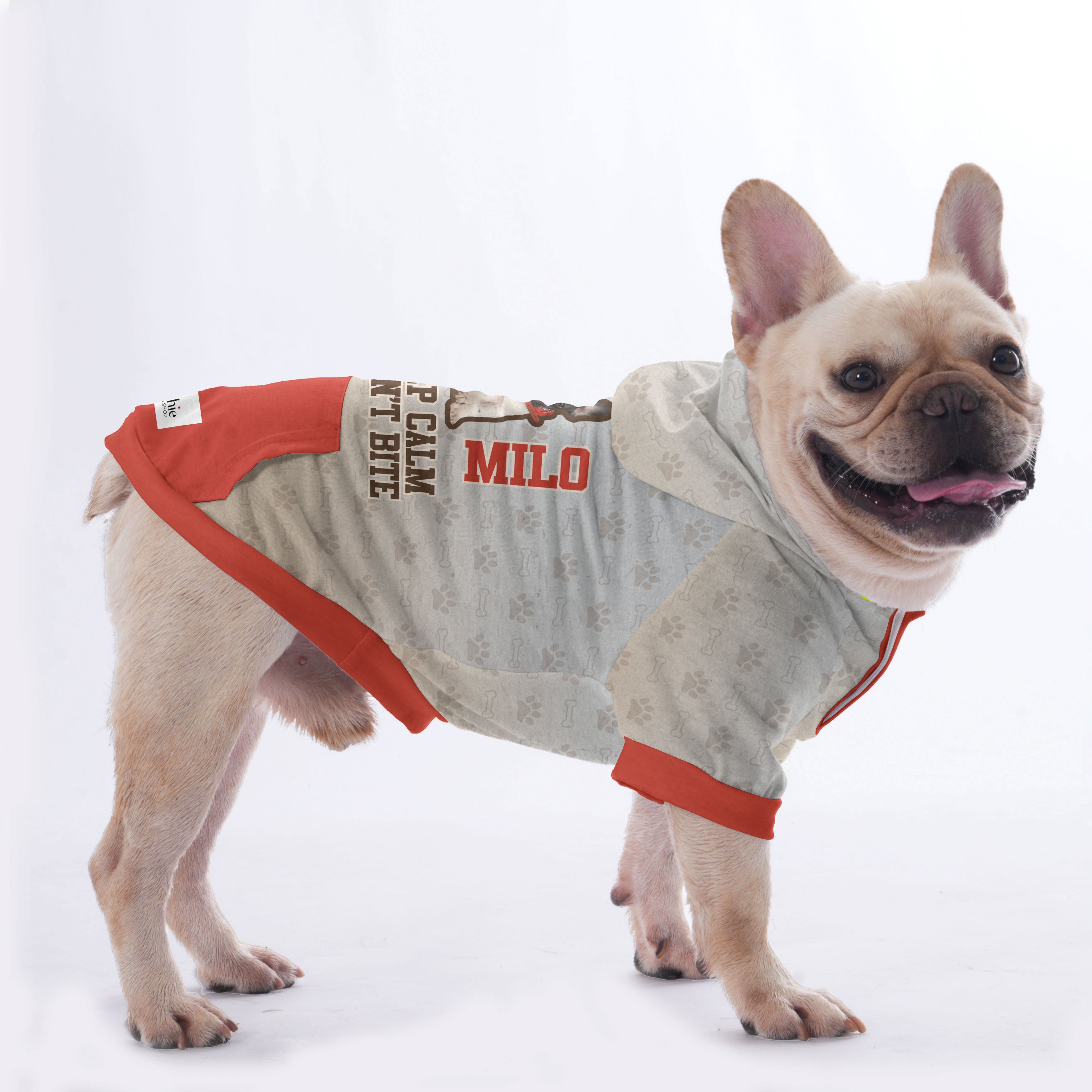 French Bulldog Custom Fleece Hoodie for Brachycephalic Dogs-fadou