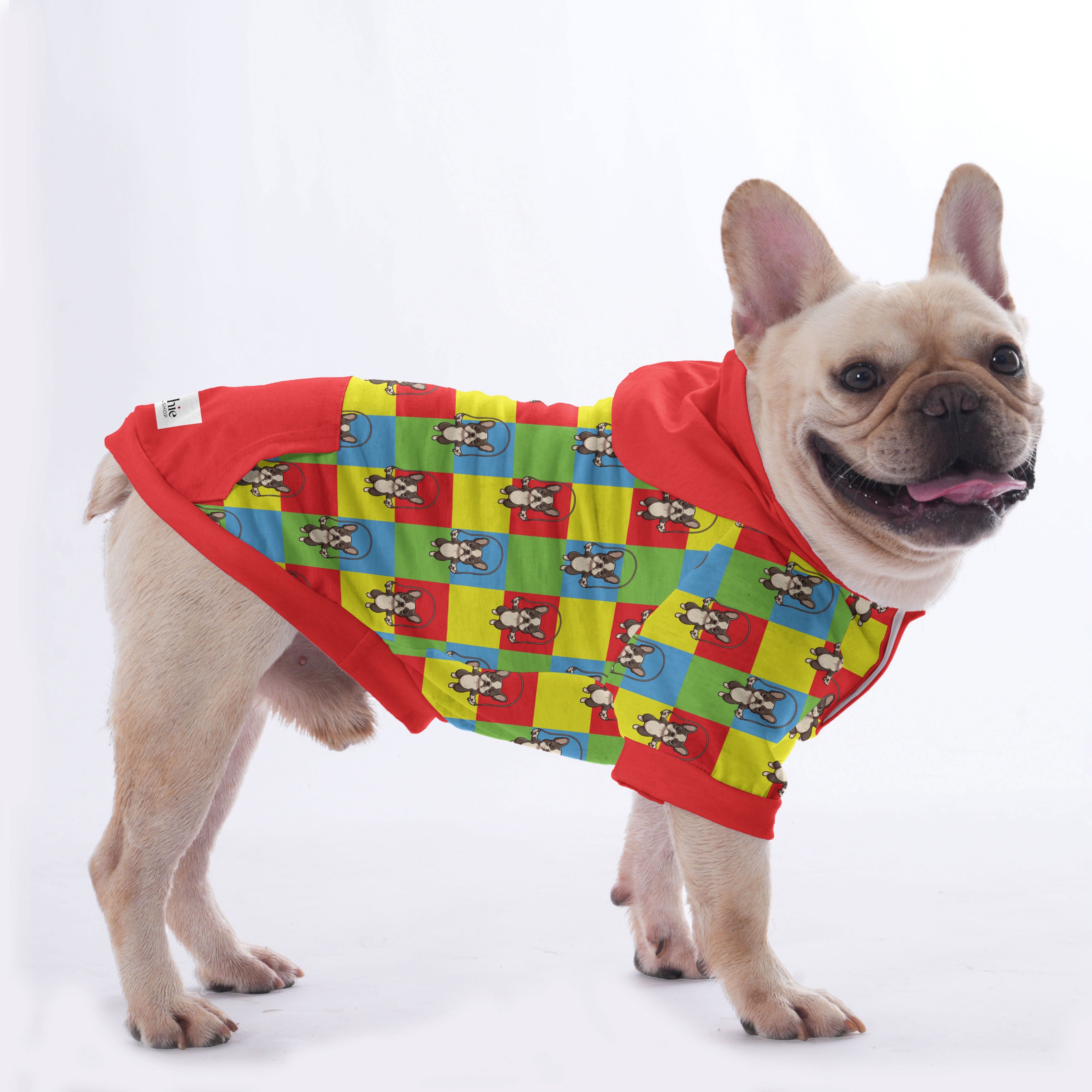 Elaine French Bulldog Fleece Hoodie for Flat-Face Breeds-fadou