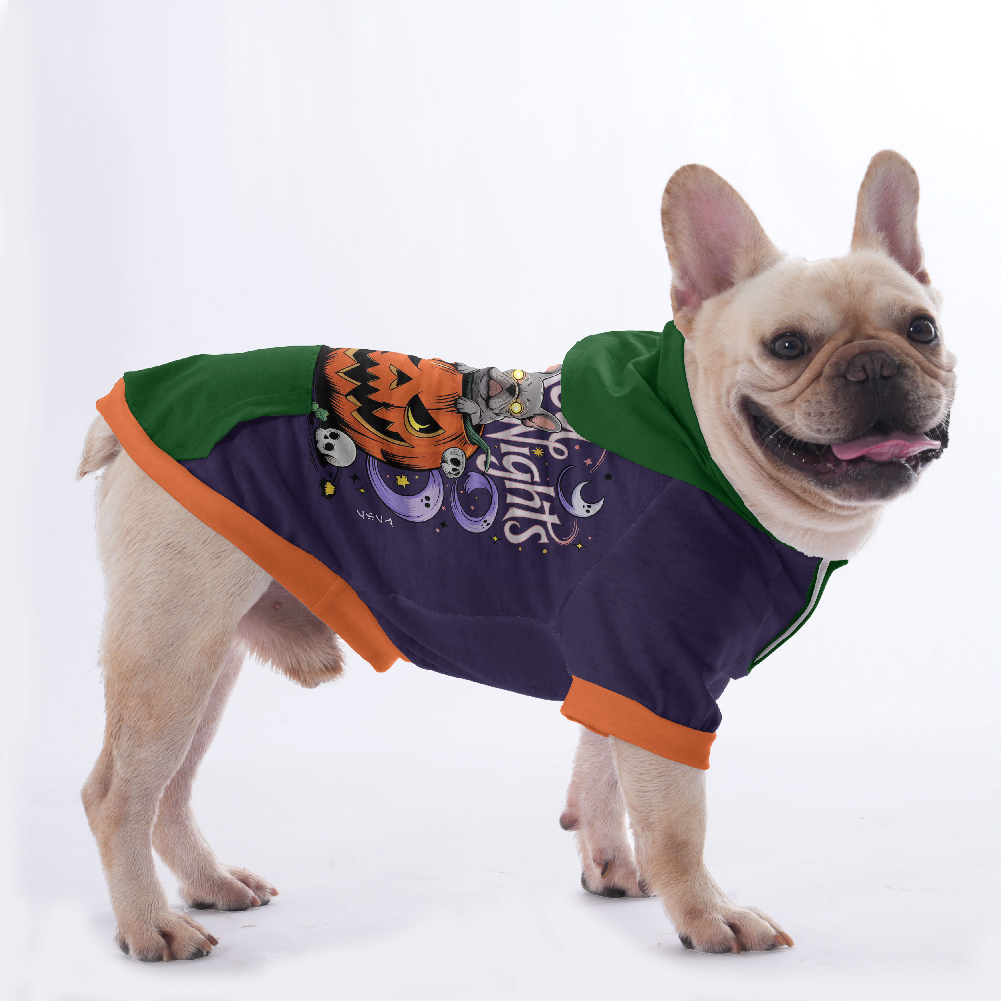 French Bulldog Halloween Cozy Hoodie for Short-Nosed Dogs-fadou