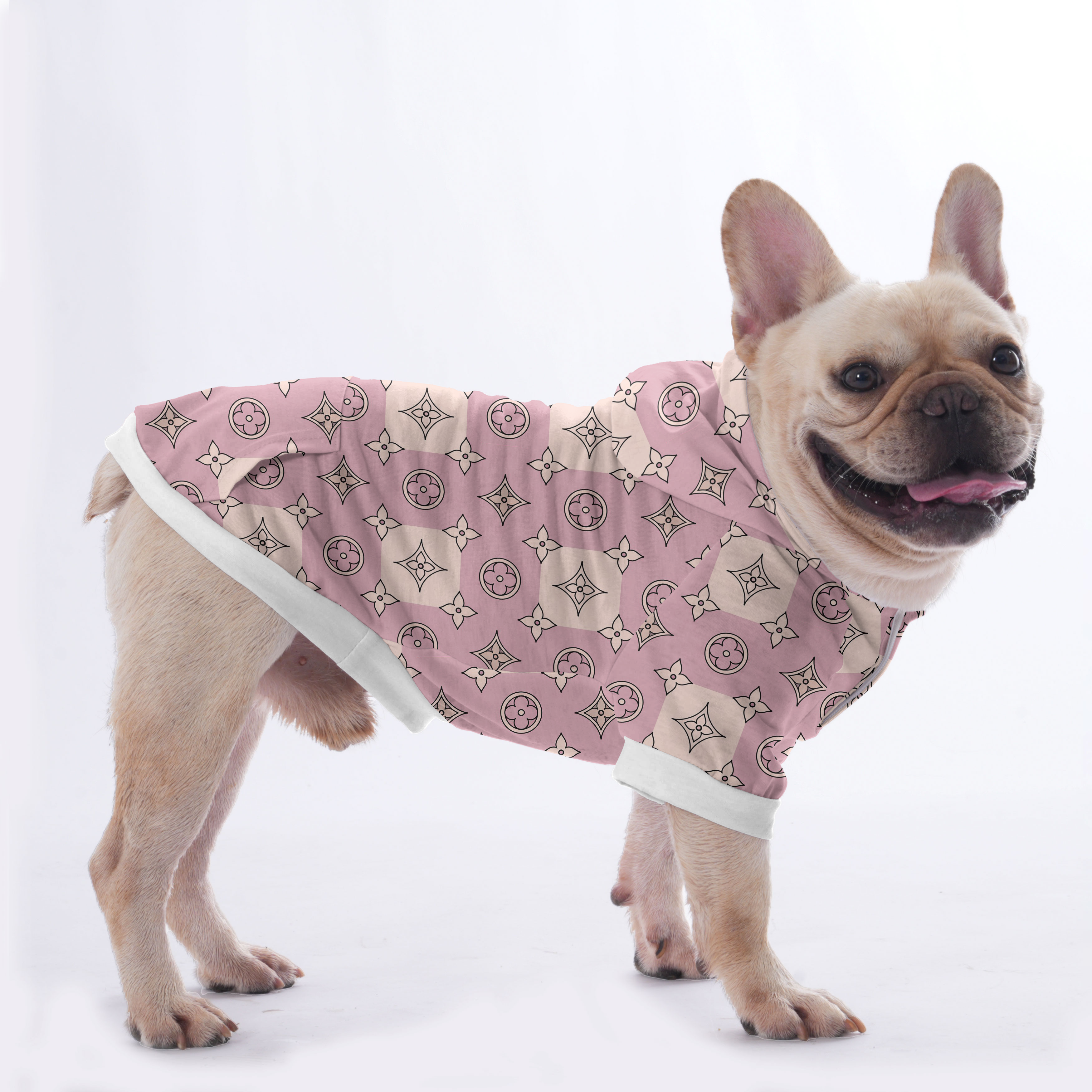 Diamond French Bulldog Dog Hoodie for Outdoor Adventures-fadou